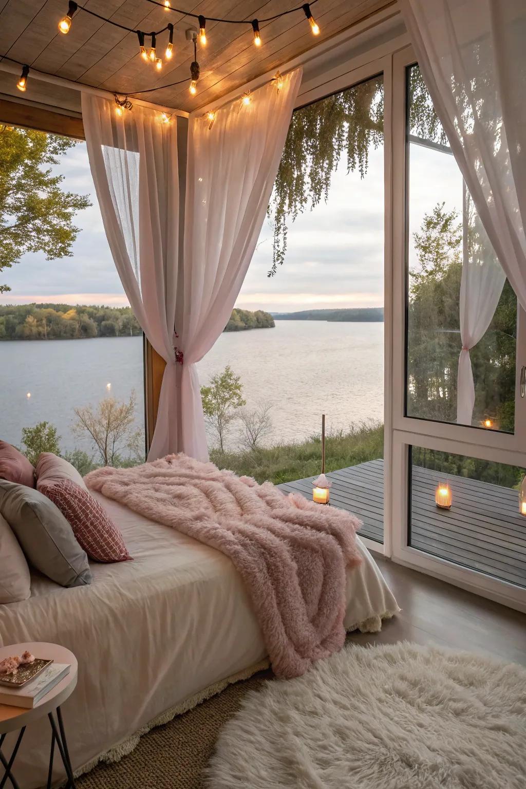 A peaceful bedroom encouraging relaxation.