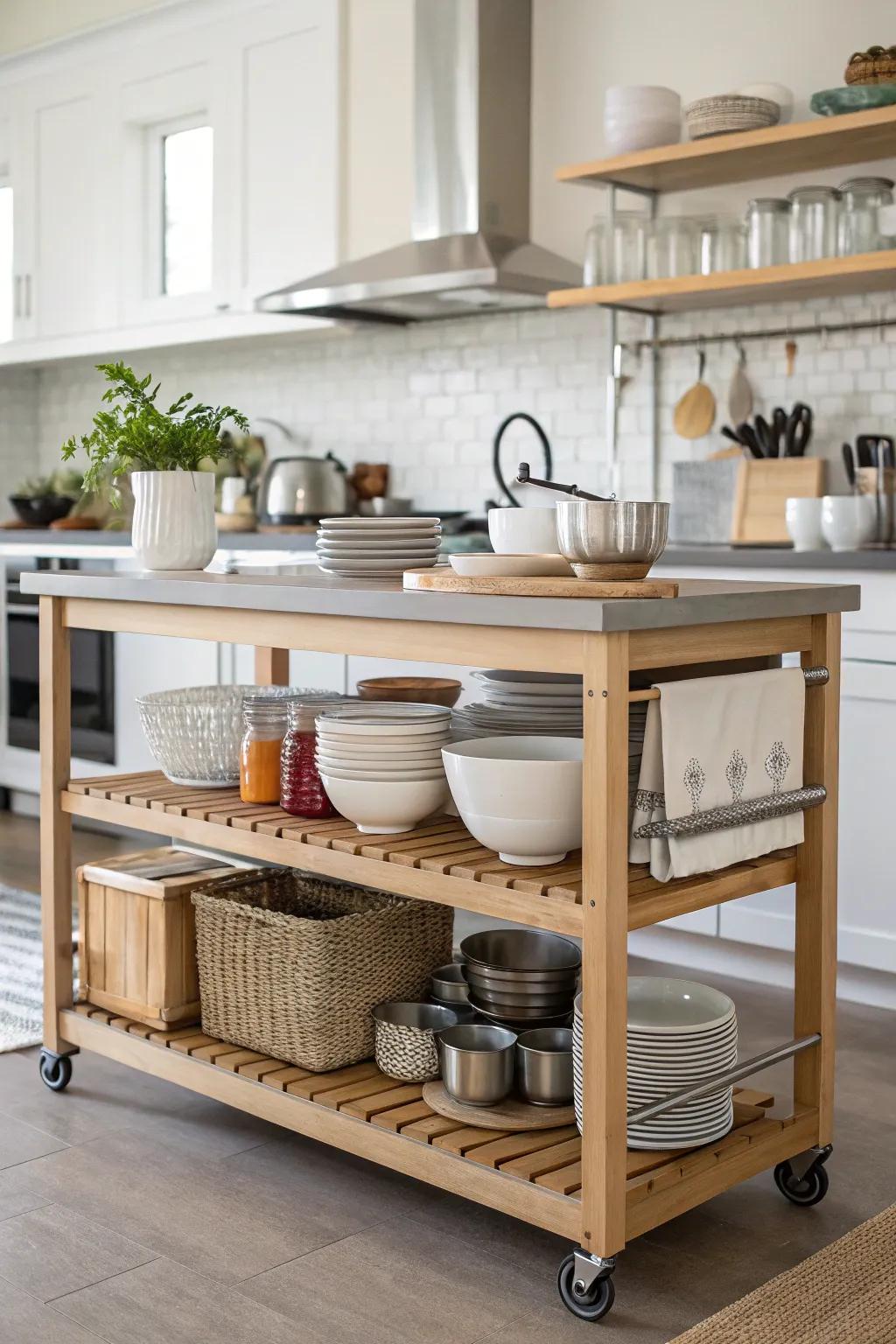 Open shelves make a stylish display