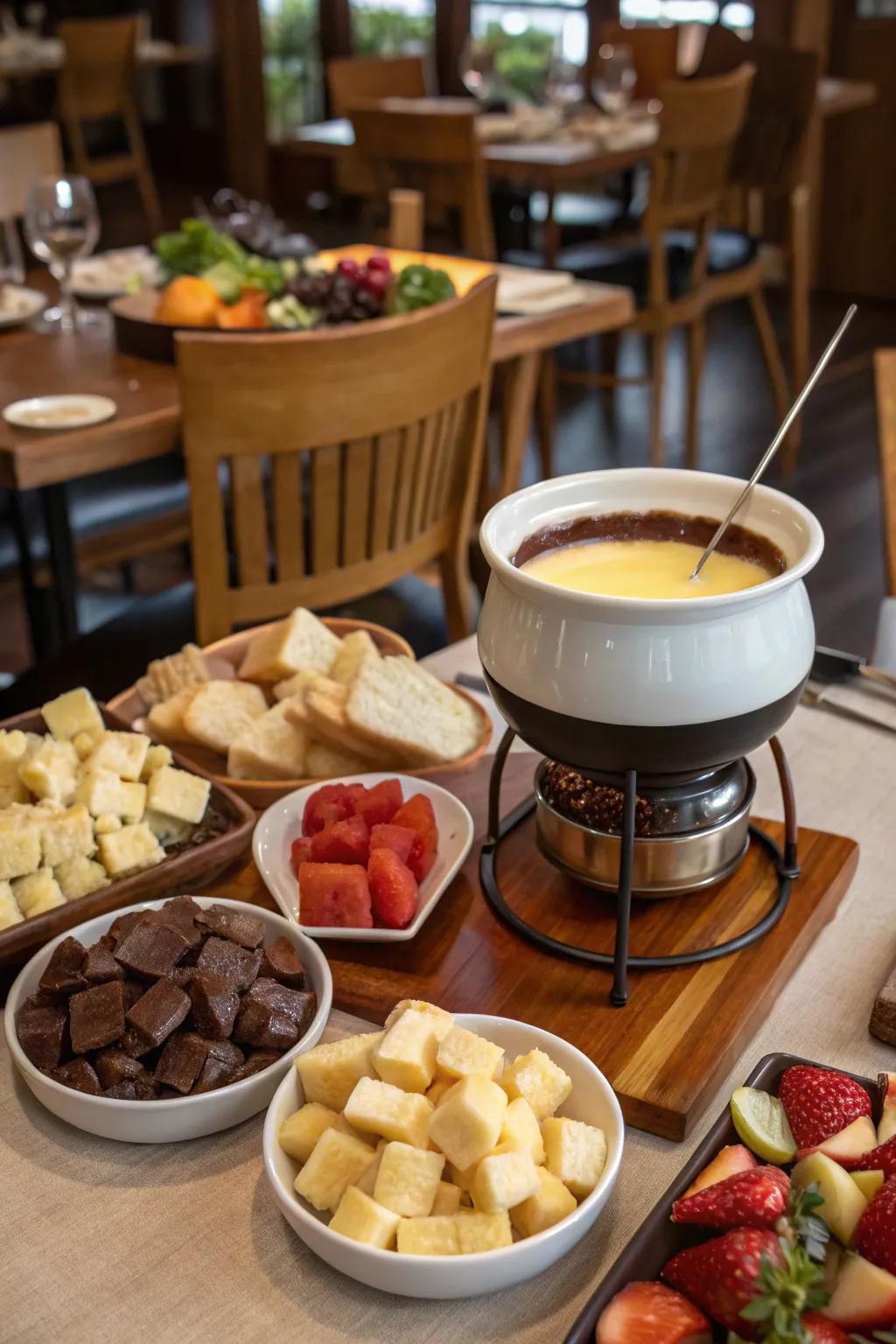 Welcome the New Year with an engaging and palate-pleasing fondue station.