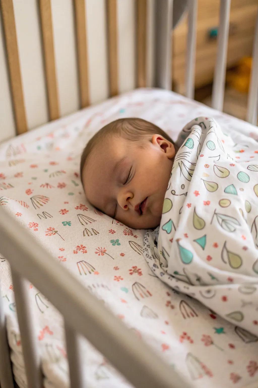 An intimate newborn image captured in a comfortable nursery environment.