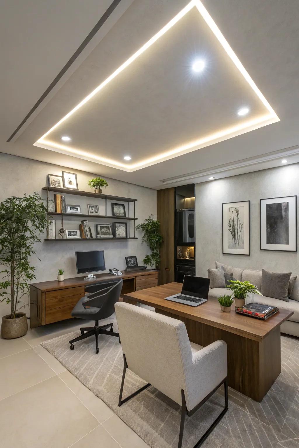 LED innovations provide effective and stylish office lighting.