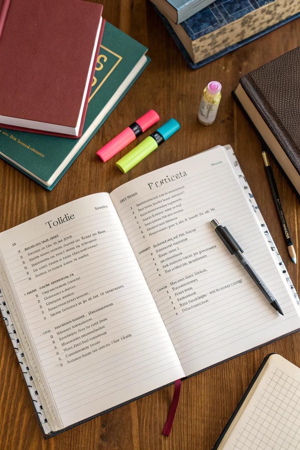 Your note-taking becomes more clear and easy with a table of contents.