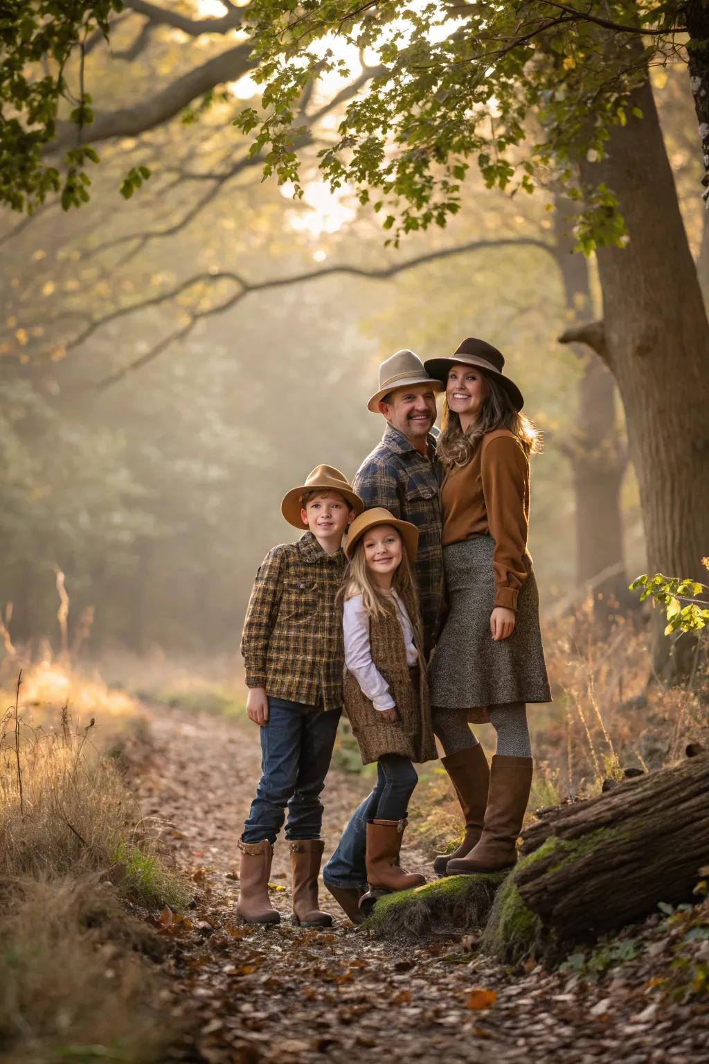 Rustic details add an earthy charm to fall family photos.