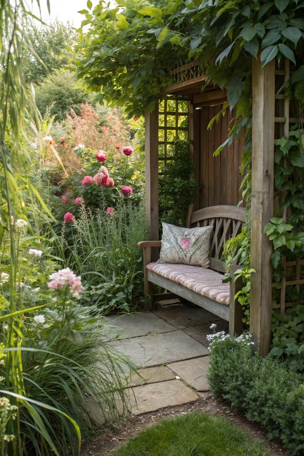 Craft private sanctuaries in your garden for peace and quiet.