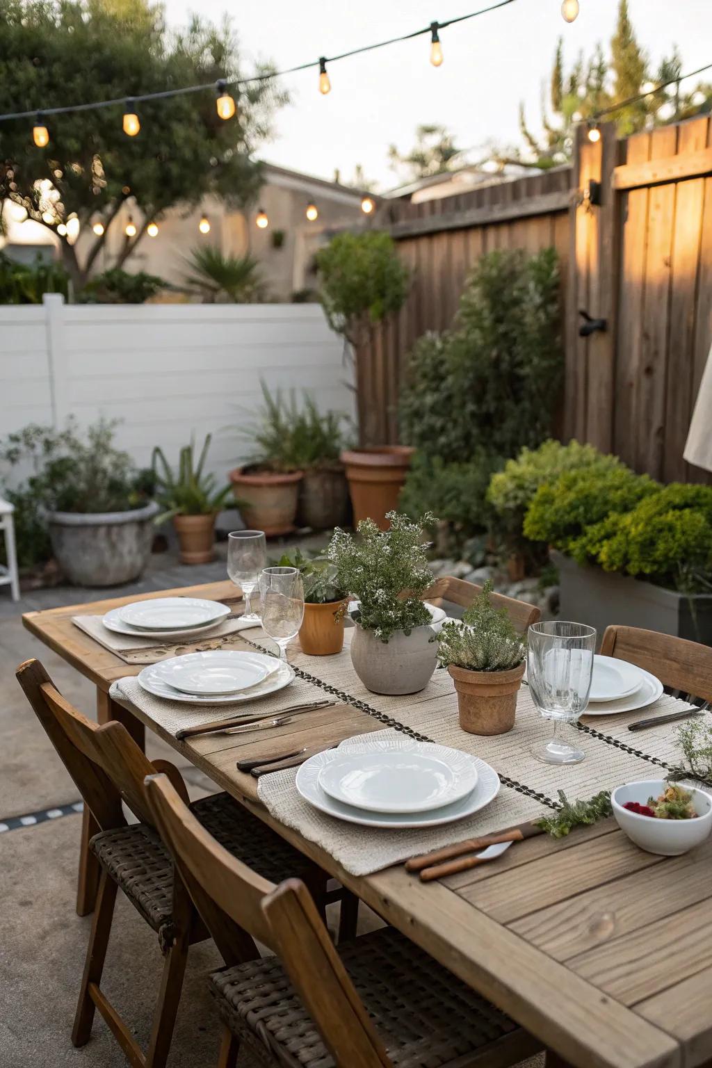 Relish every taste in your charming outdoor dining space.