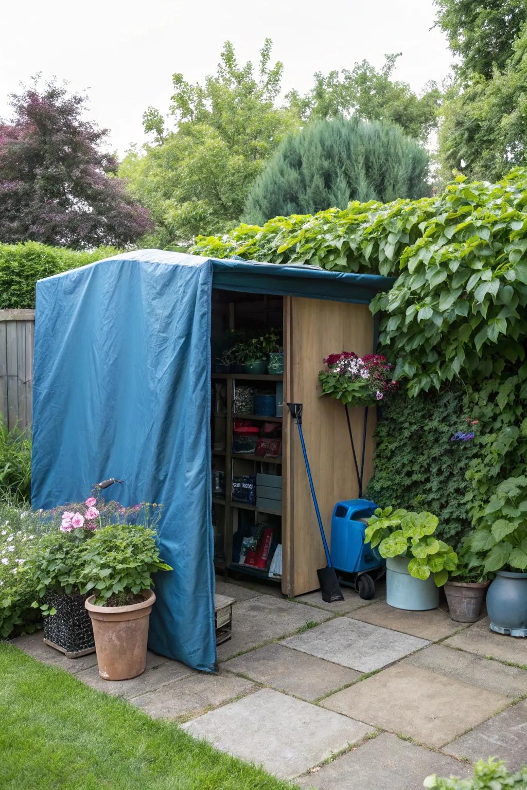 Covered storage keeps your toys safe.