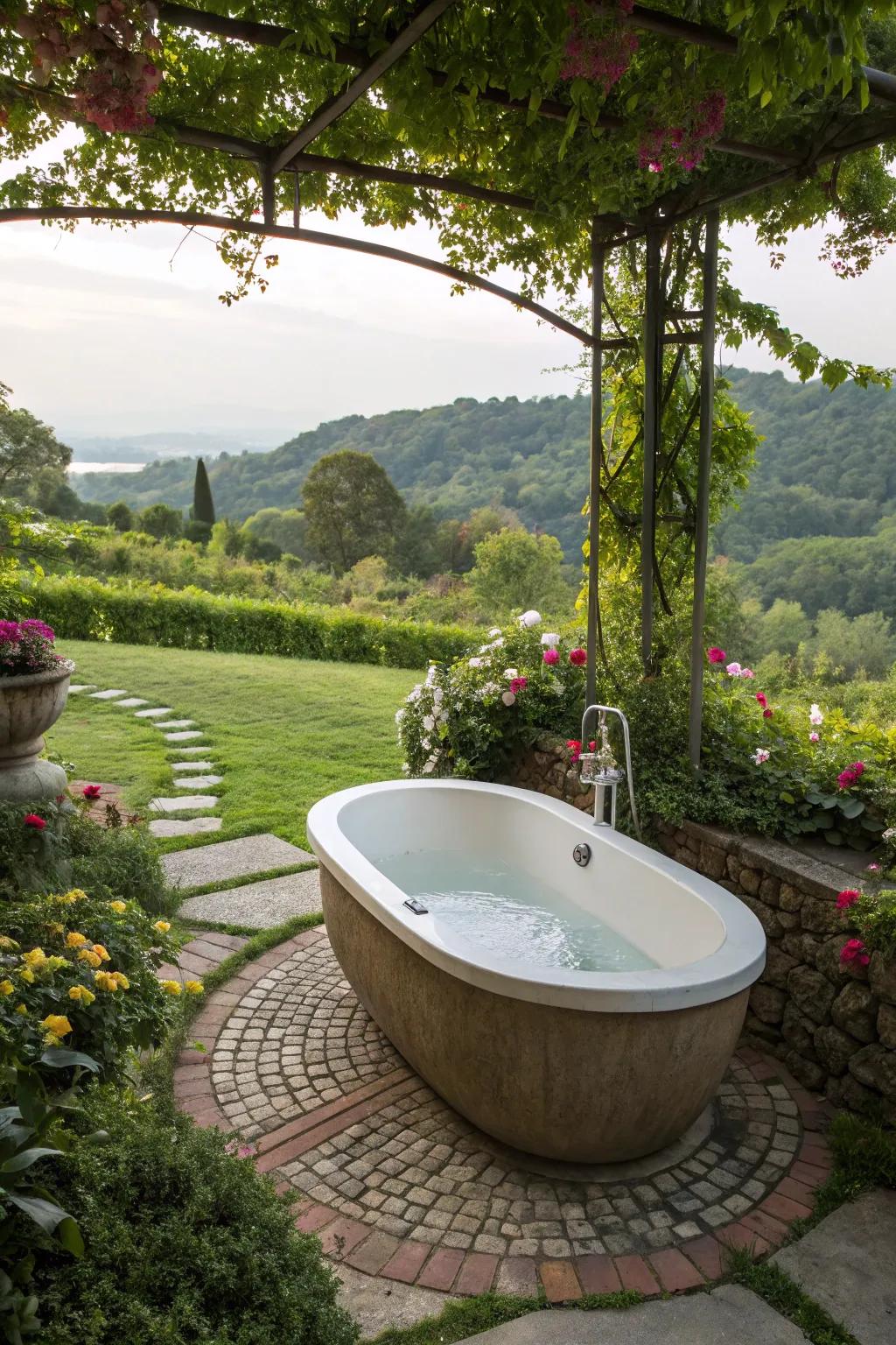 Create a striking declaration using a uniquely contoured tub.