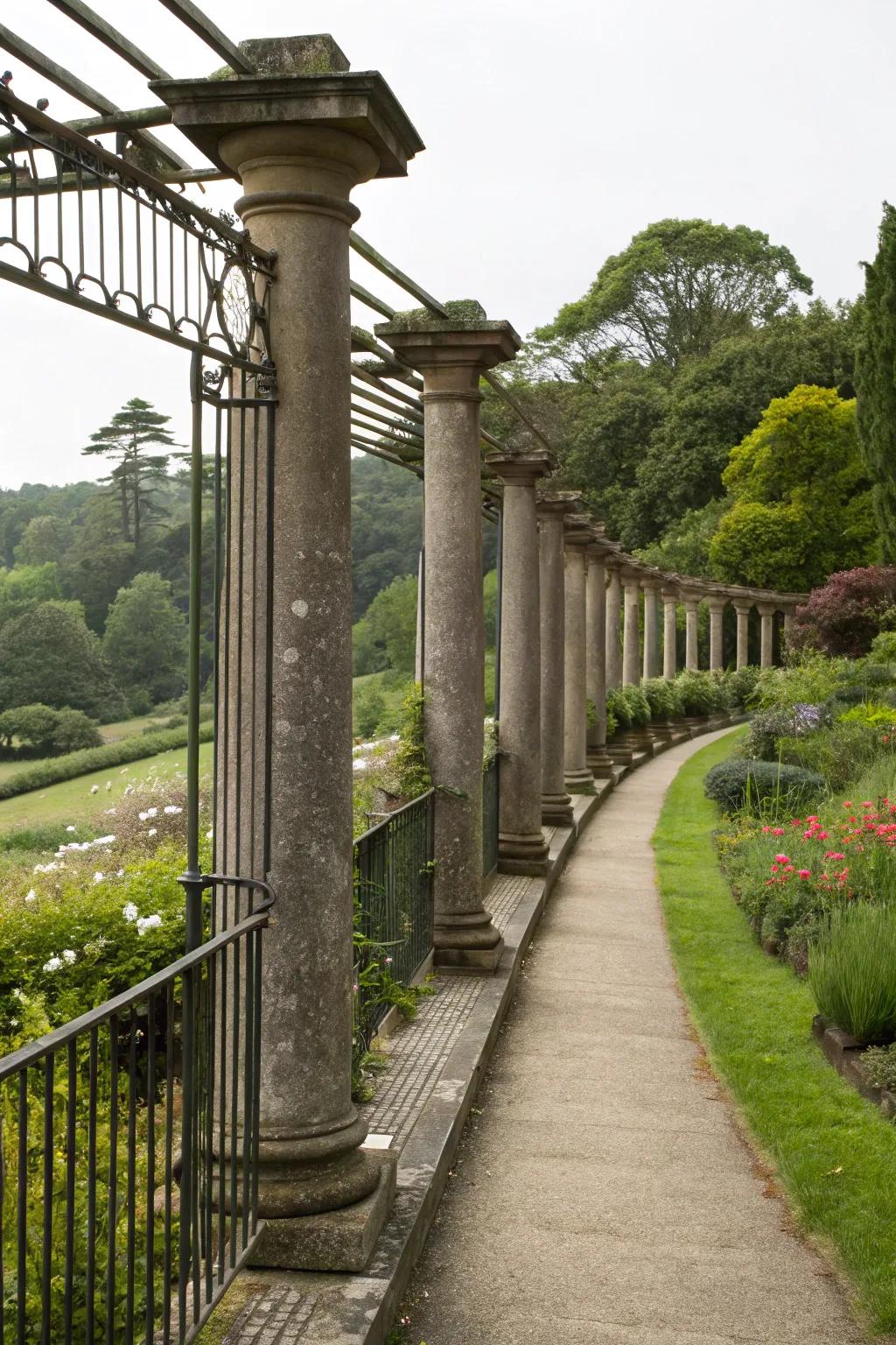 Stone and metallic barriers unite toughness with elegance.
