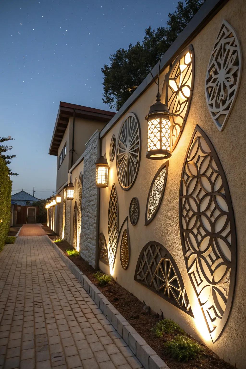 Artistic fixtures offer a creative flair to outdoor spaces.