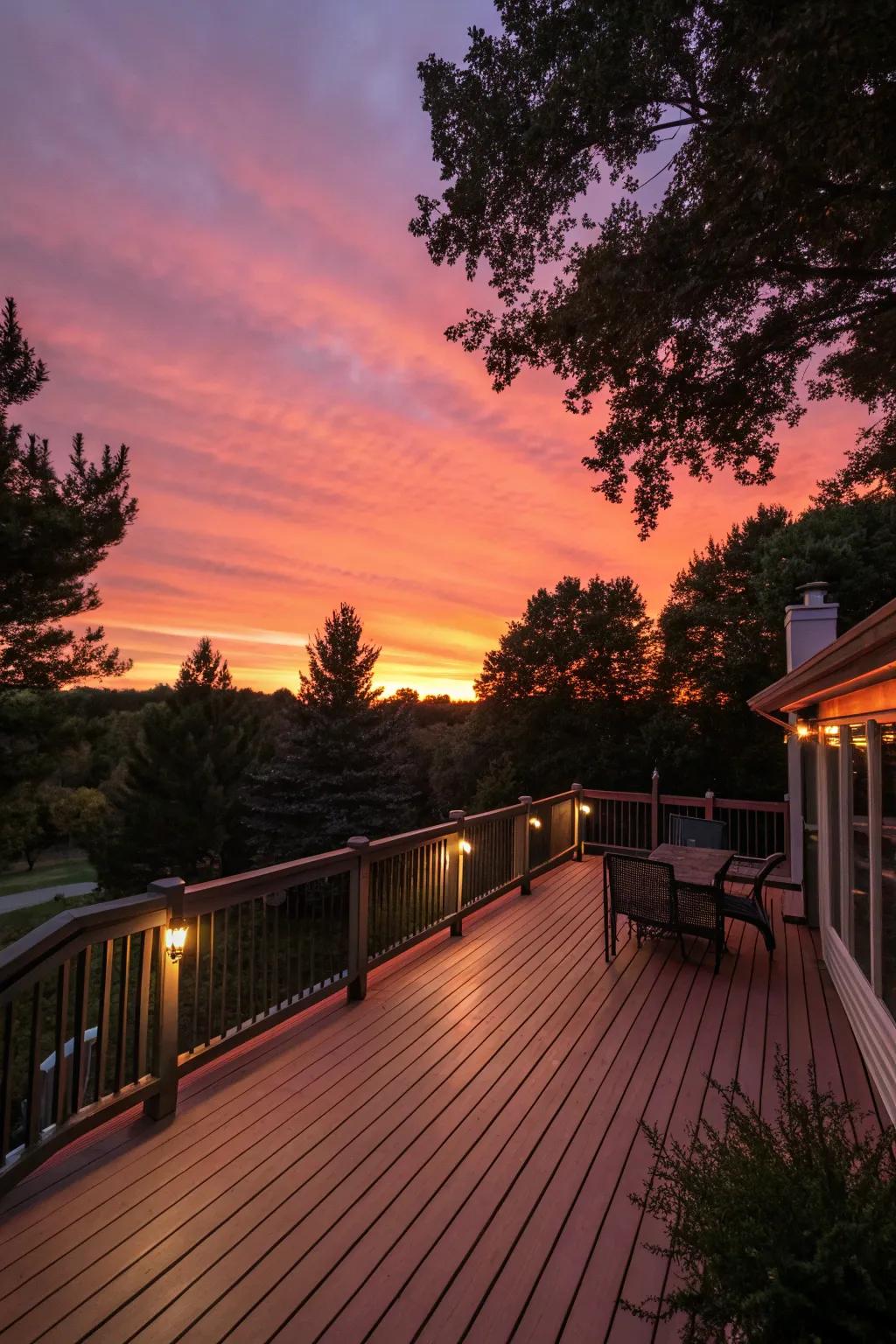 A sunset fading effect deck, capturing the warm hues of a perfect evening.