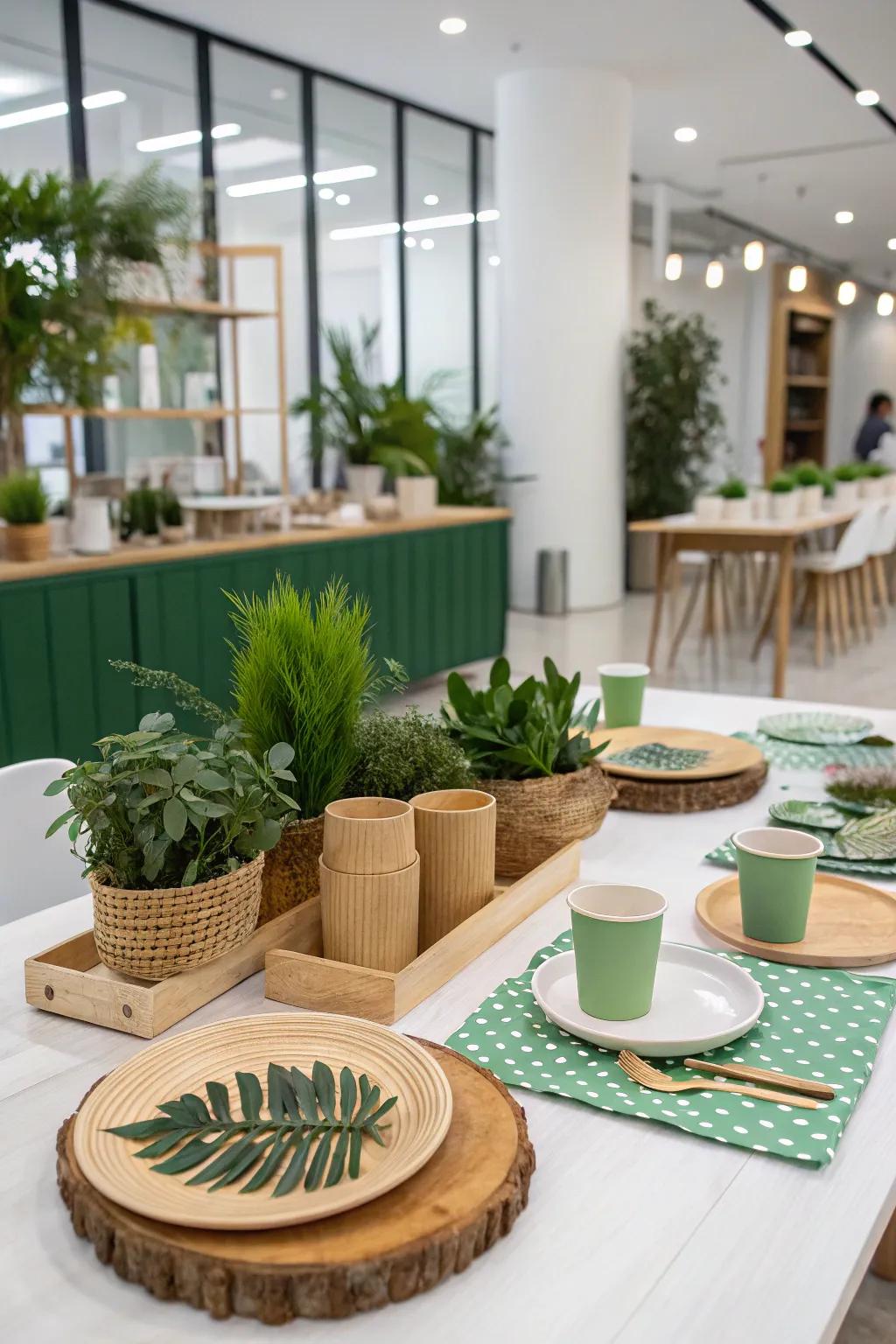Environmentally friendly decorations that blend elegance and sustainability.