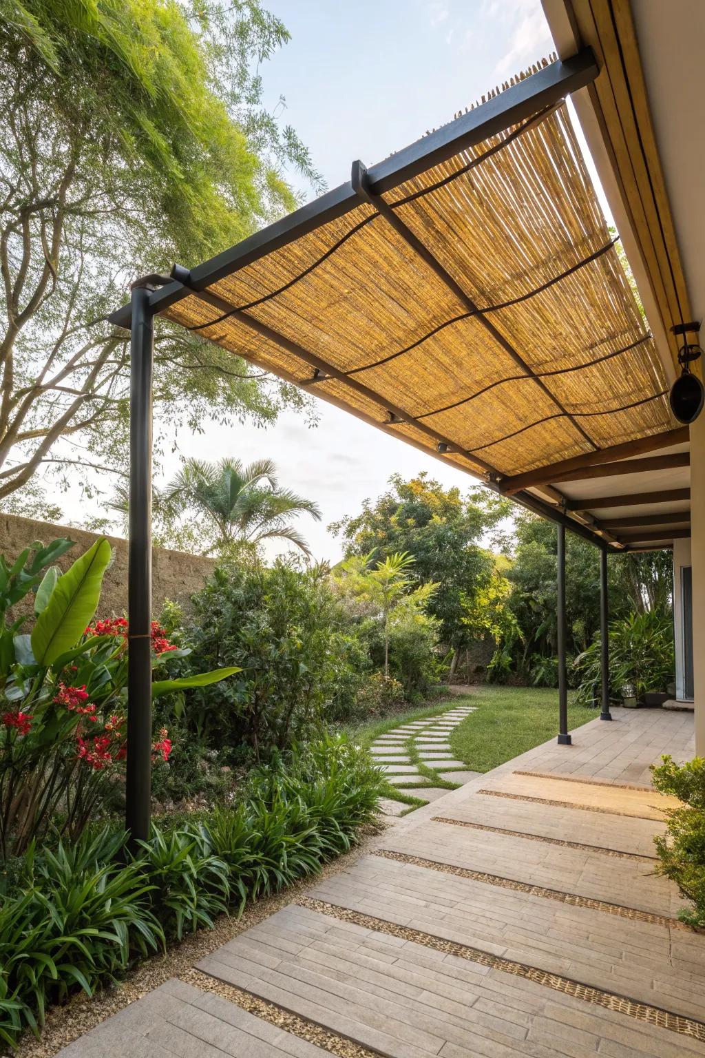 Bamboo awnings deliver a sustainable and stylish shading solution.