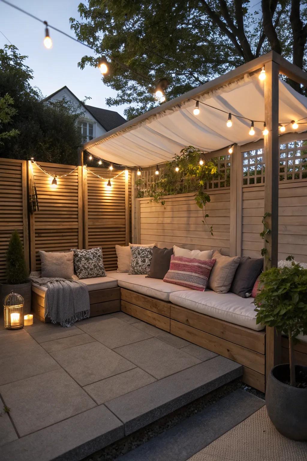 Integrated seating solutions offer comfort and seclusion in one elegant design.