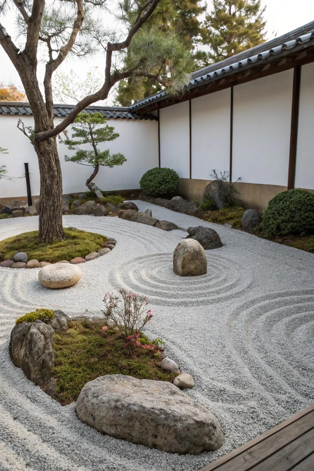 A tranquil Zen garden for contemplation and harmony.