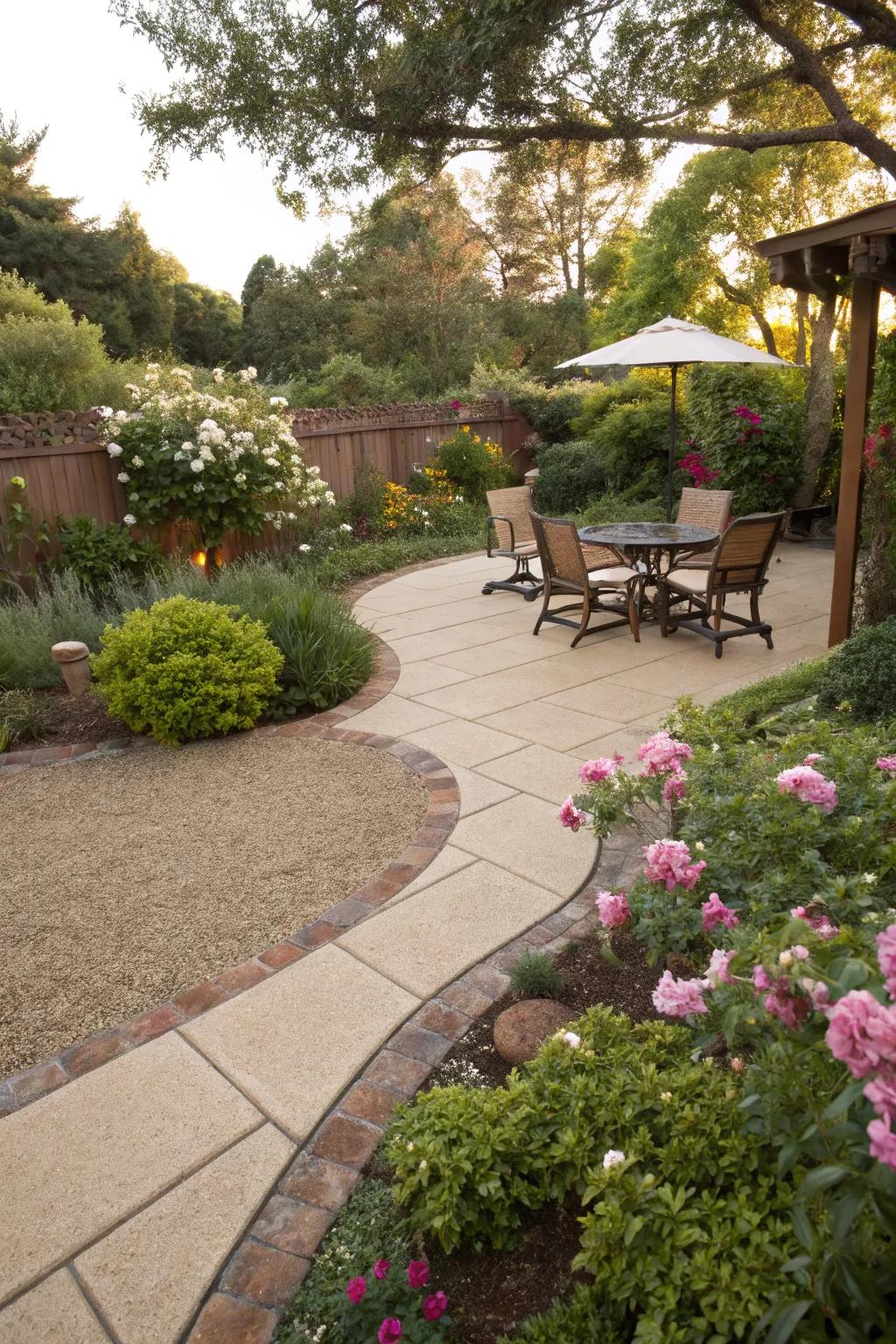 Decomposed granite gives a rustic and natural touch to patios.