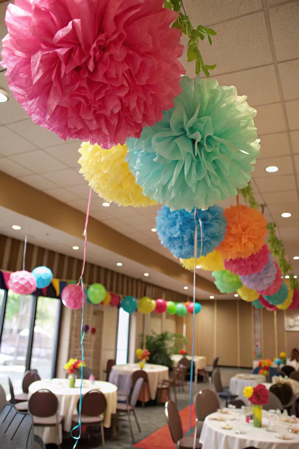 Inject volume and texture utilizing plastic decorative spheres.