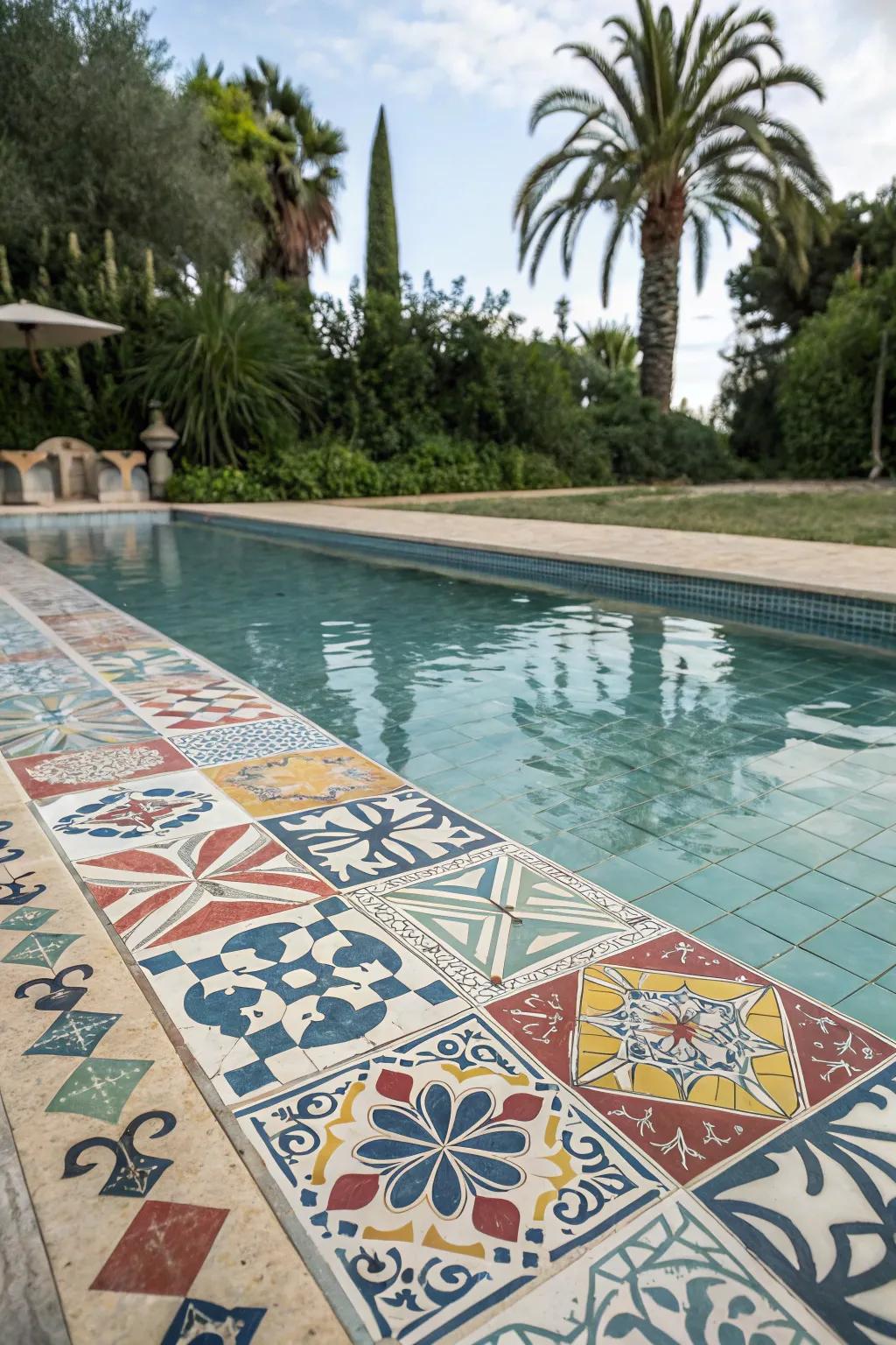 Picasso mix tiles bring artistic flair and creativity to your pool.