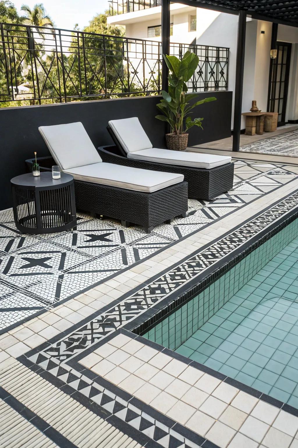 Black and white enable a sophisticated contrast.