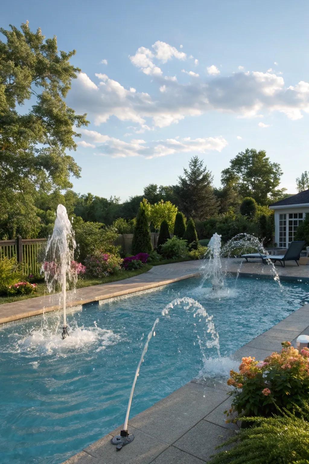 Bubbler fountains add playfulness and movement to your pool.