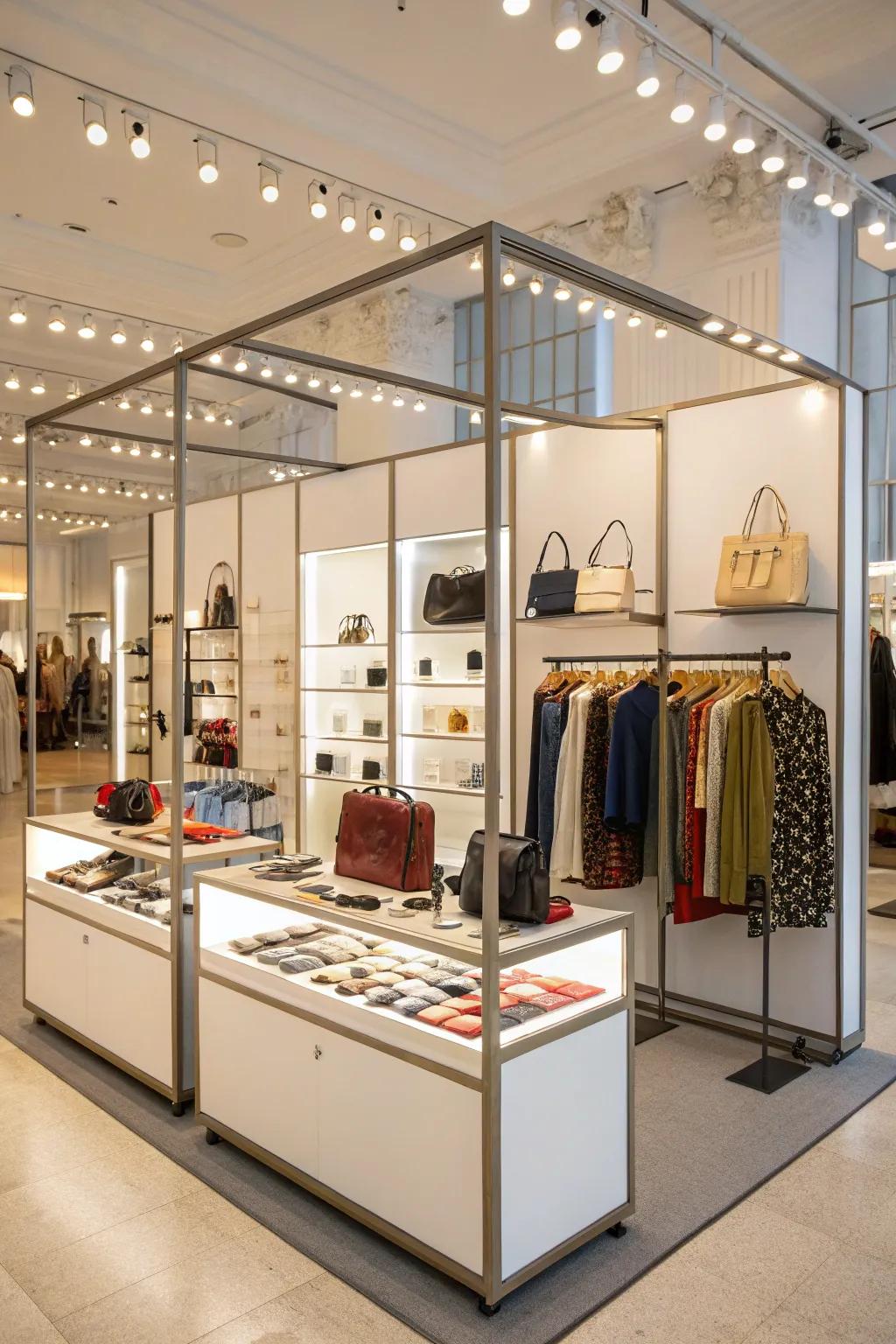 Modular furnishings offer flexibility for displays.