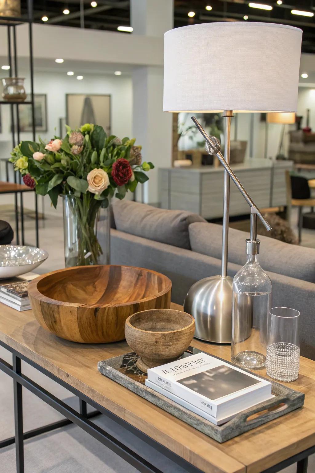 Mixing materials can cultivate a distinctive and refined display.