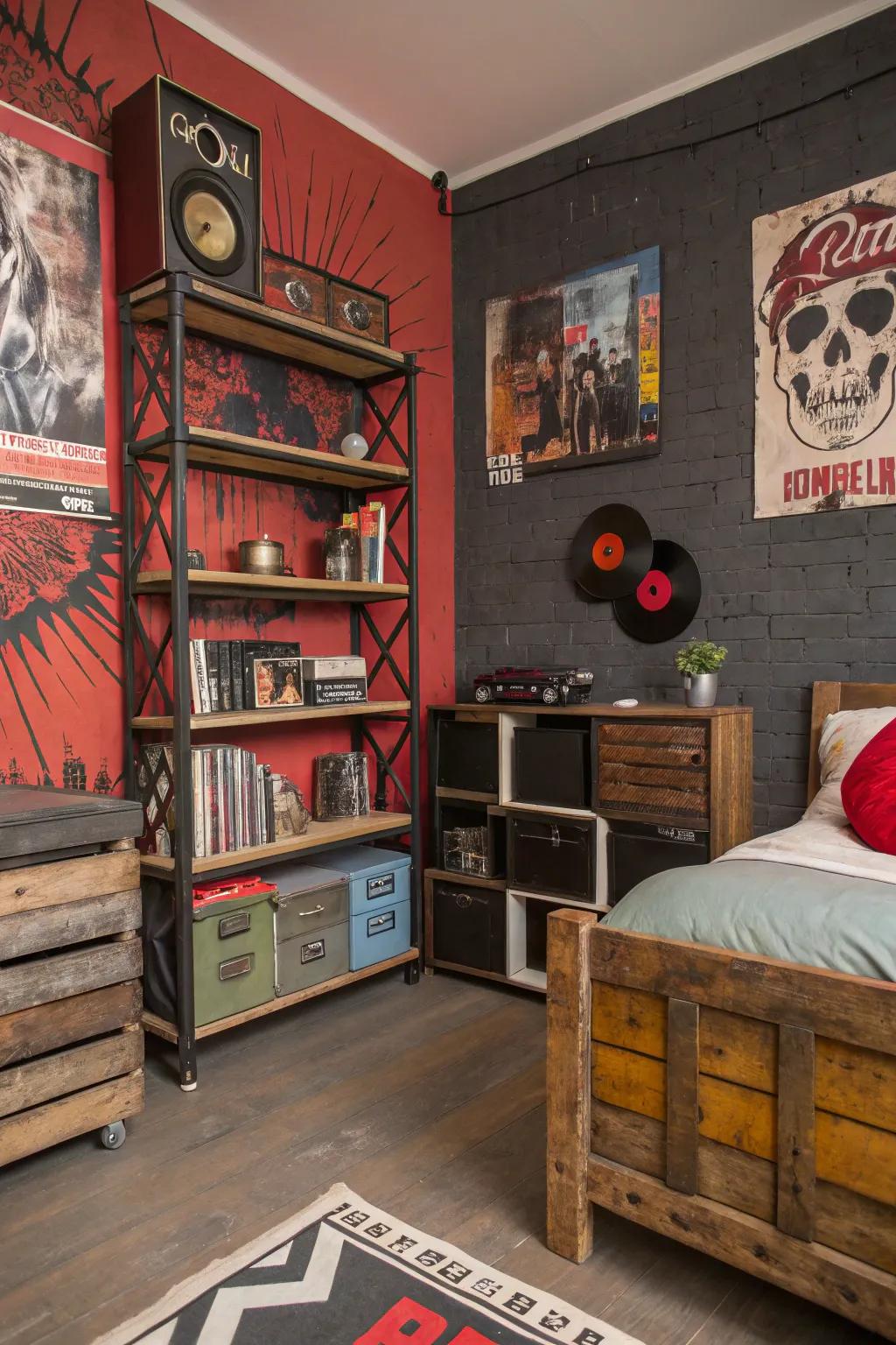 Bring an edgy atmosphere with unique furniture choices that truly stand out.