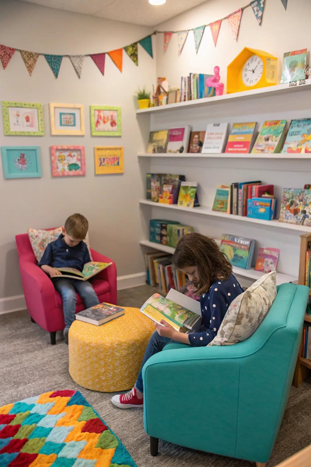 A playful and adaptable reading space made just for kids.