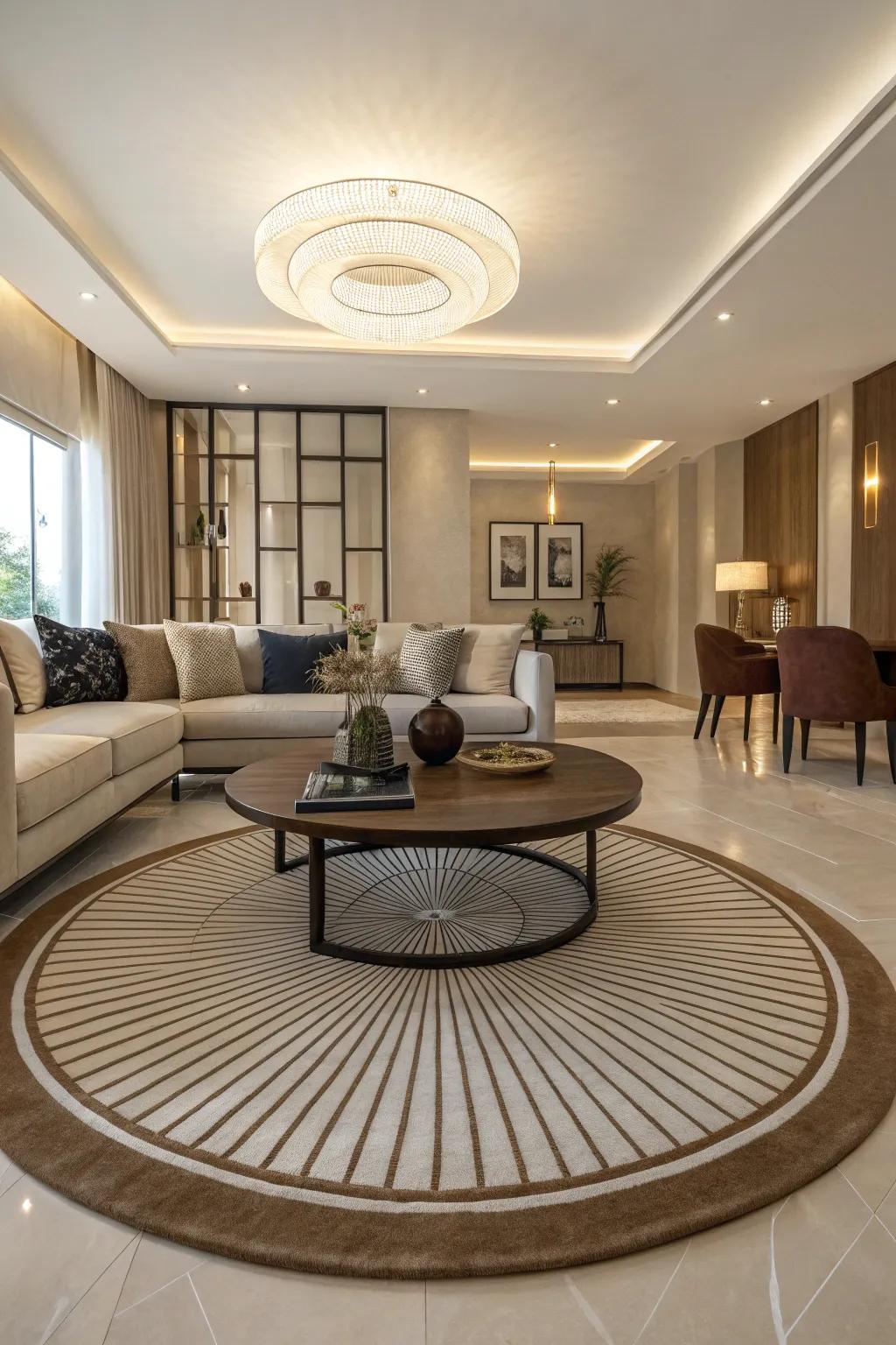 Rounded shapes soften the area's layout.