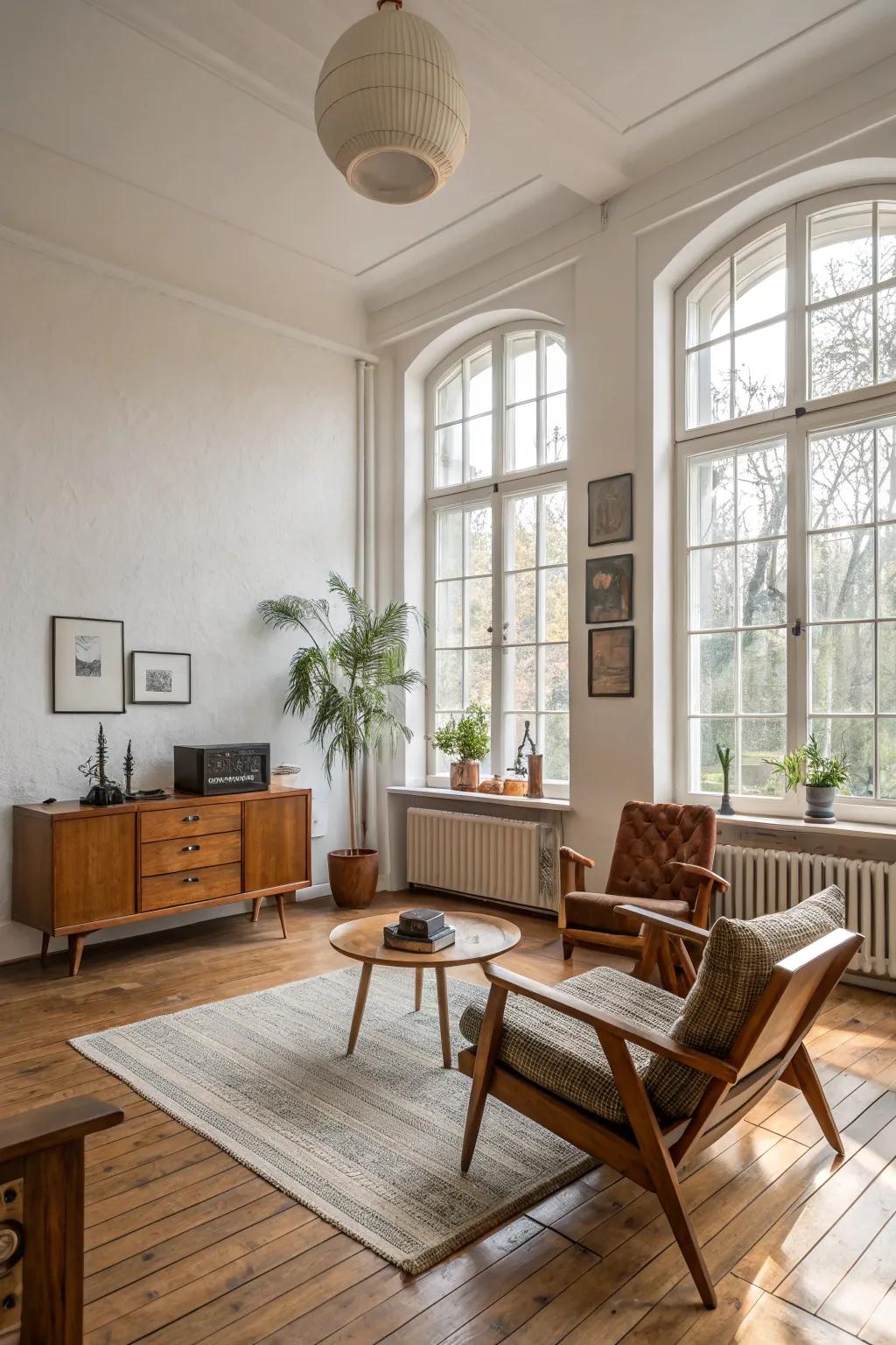 Open spaces enhance the throwback aesthetic.