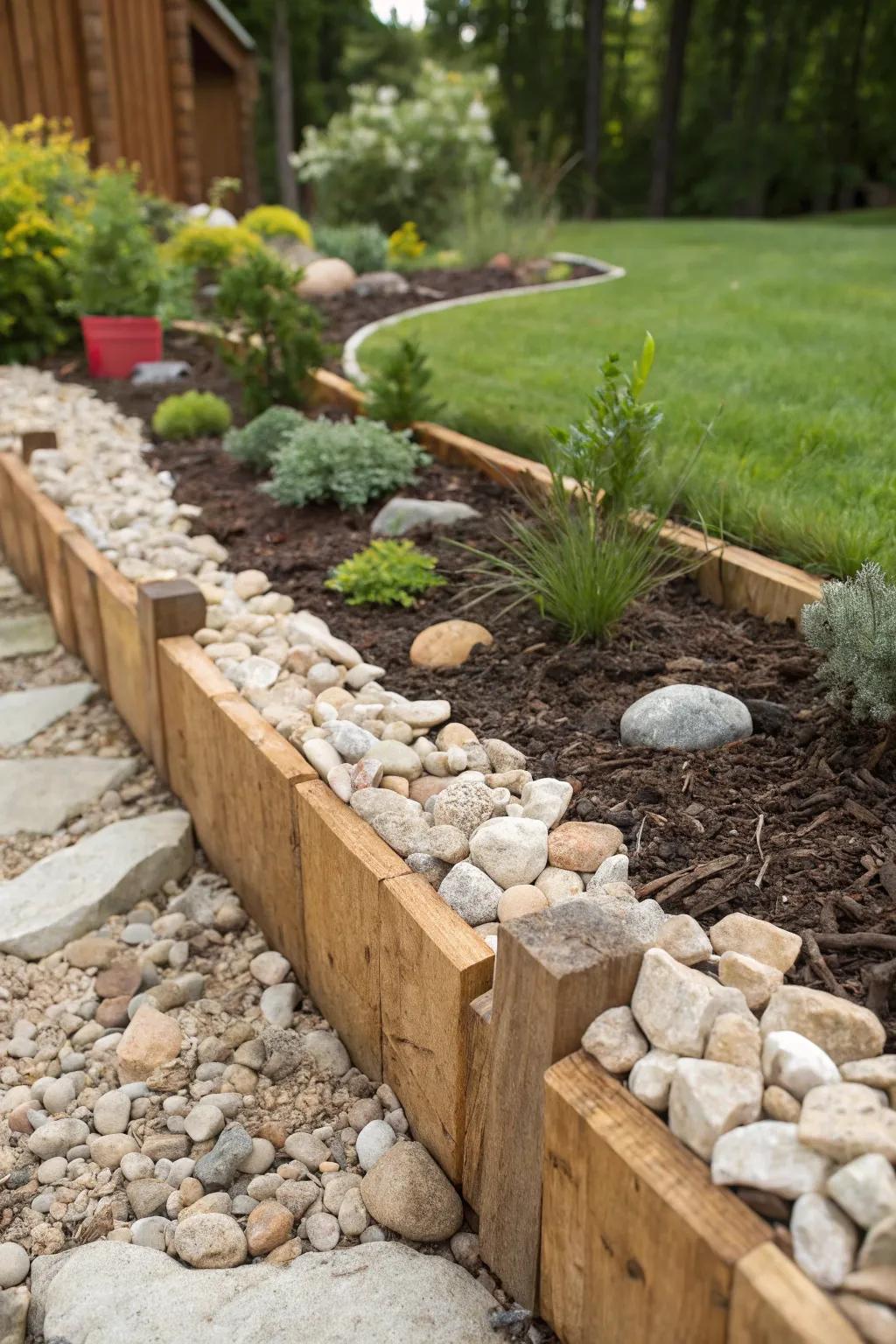 Create visual intrigue using opposing materials.