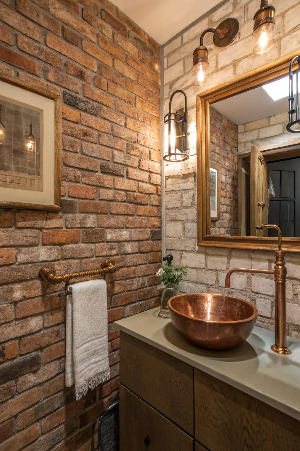 Add character with textured brick walls.