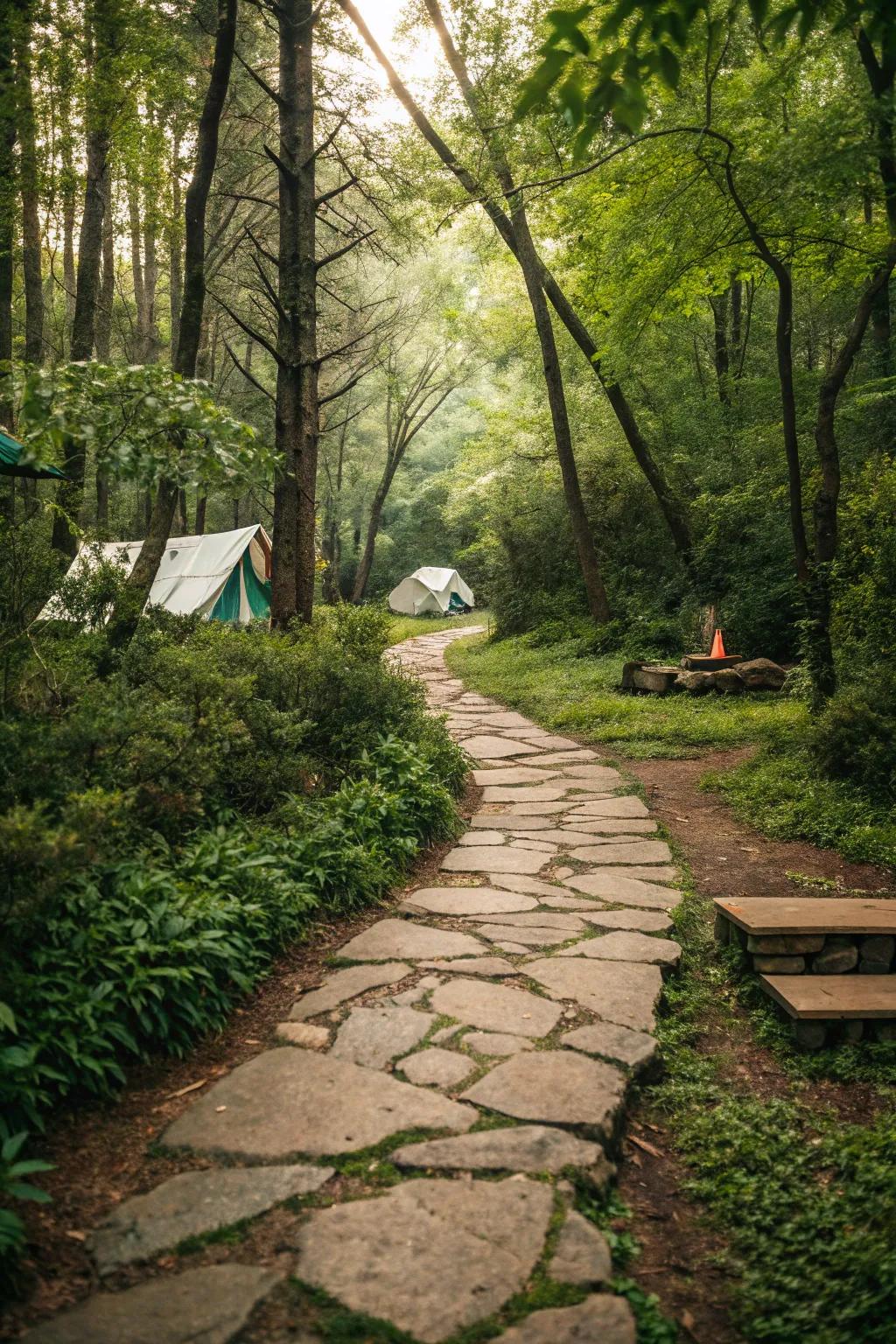 Natural pathways enhance your campsite with both structure and charm.