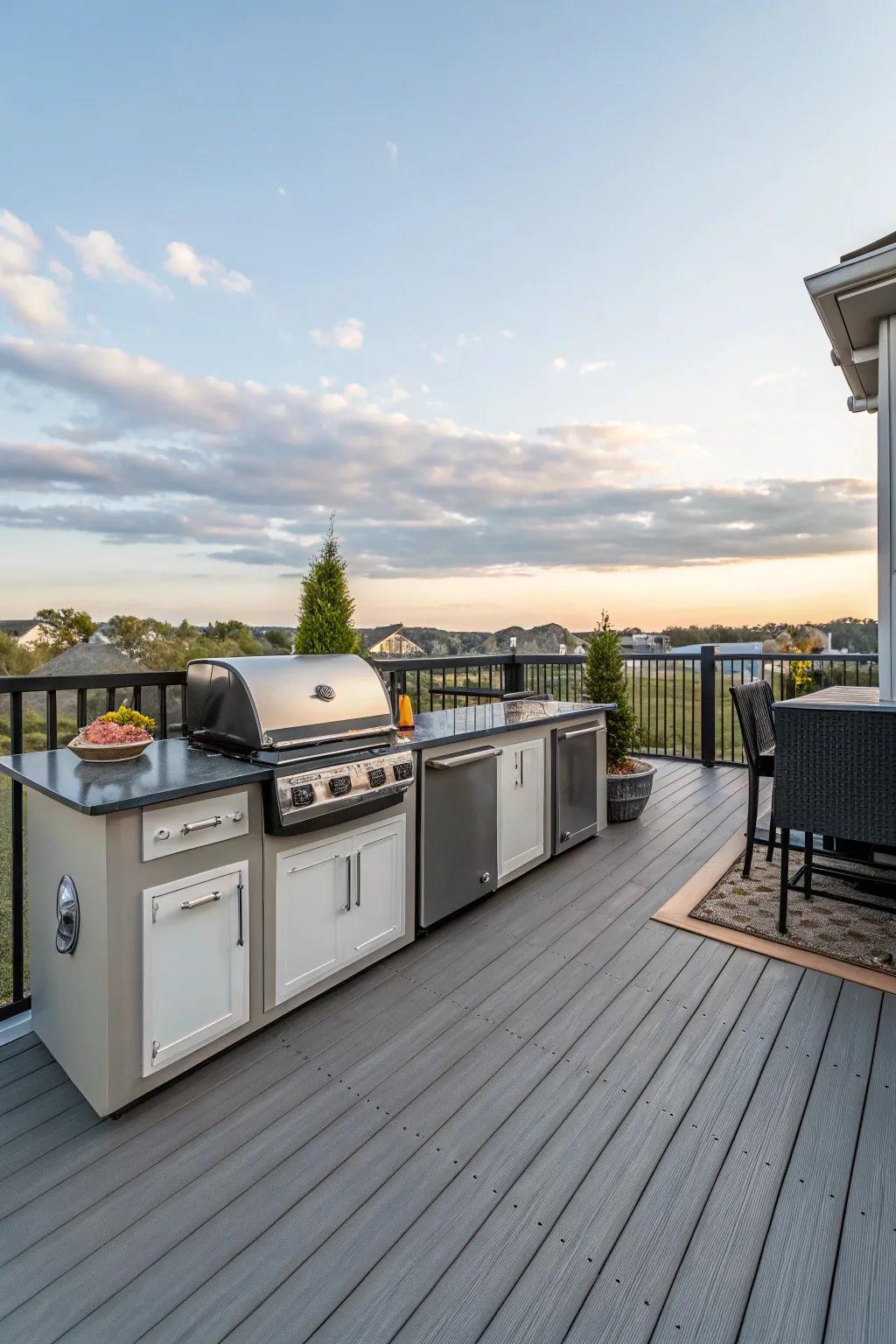 An outdoor kitchen that transforms the deck into a culinary delight.