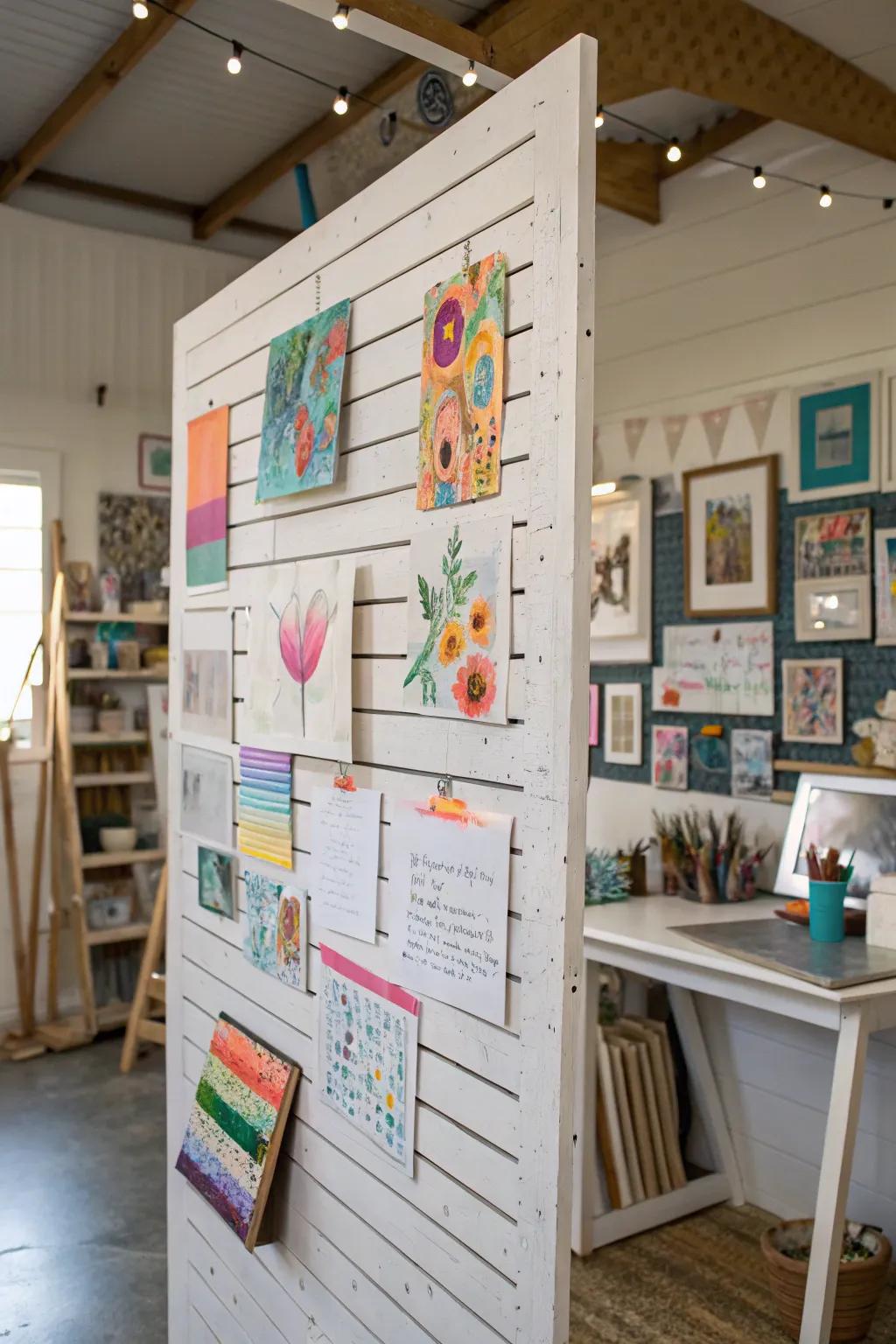 Unleash your creative side with an art-focused paneled pinboard.