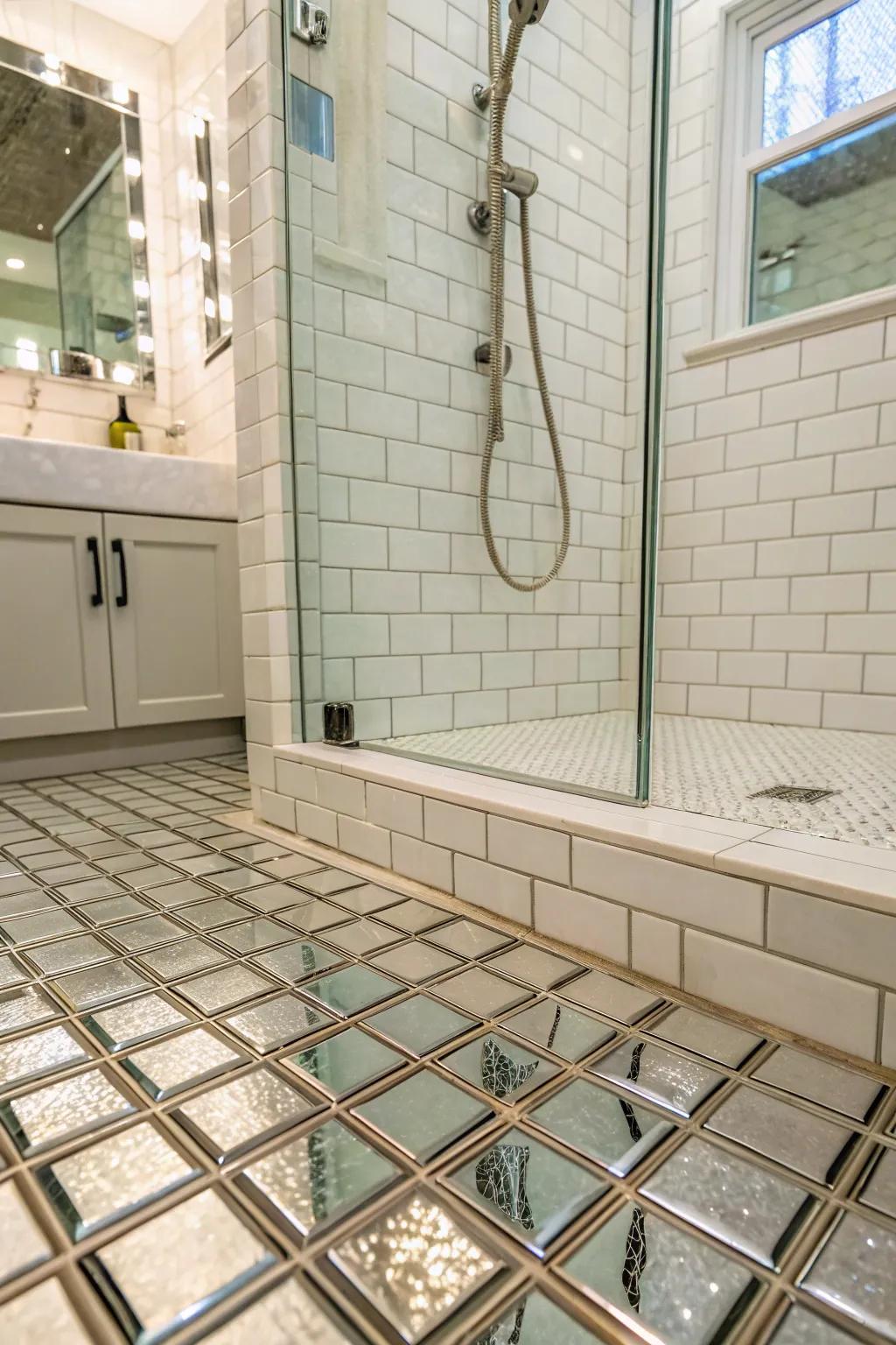 Glass tiles add elegance and make your shower space feel more expansive.