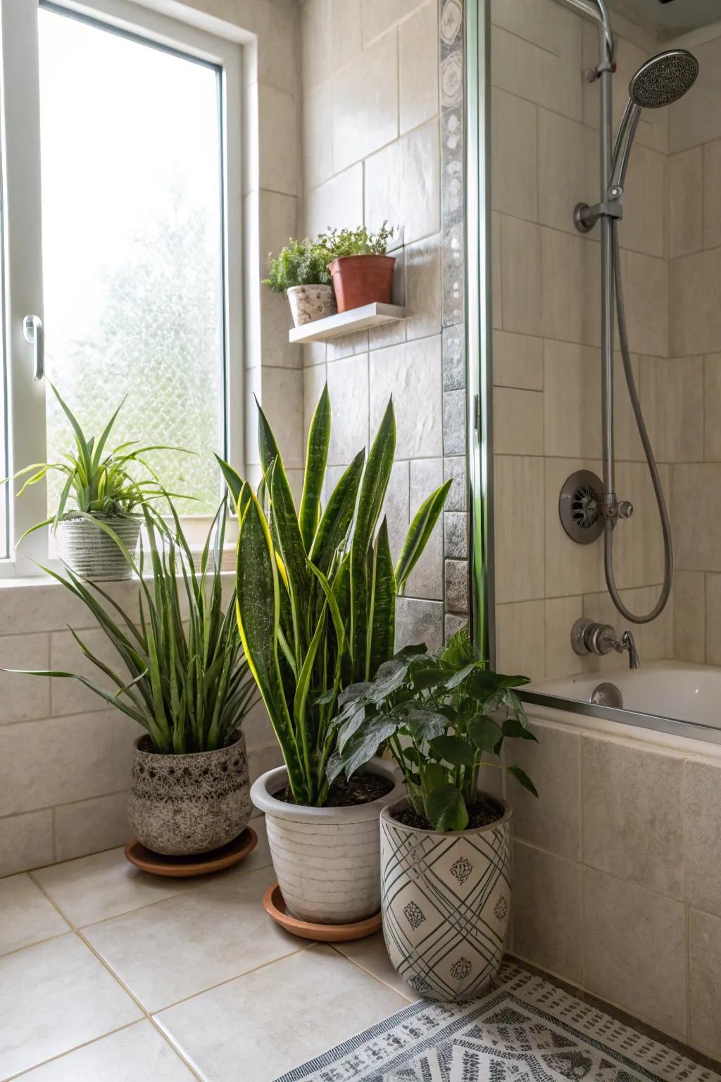 Increase air grade via beautiful, air-purifying plants.