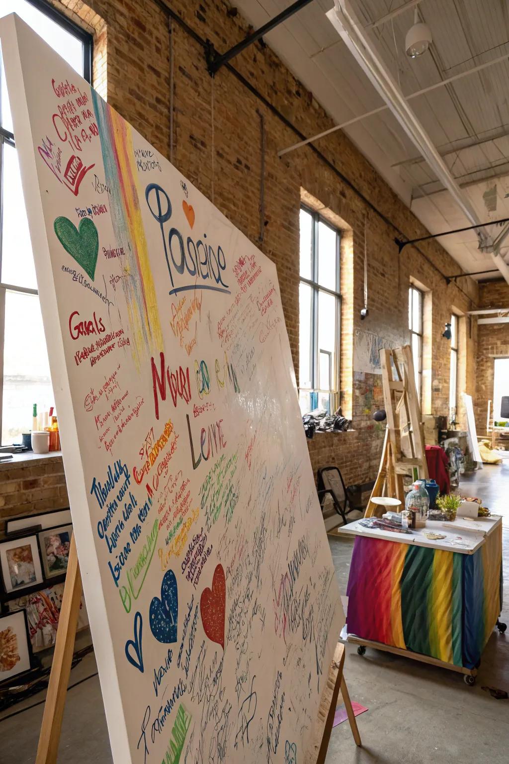 Canvas art greeting surfaces empower your attendees to unbridle their inventiveness.