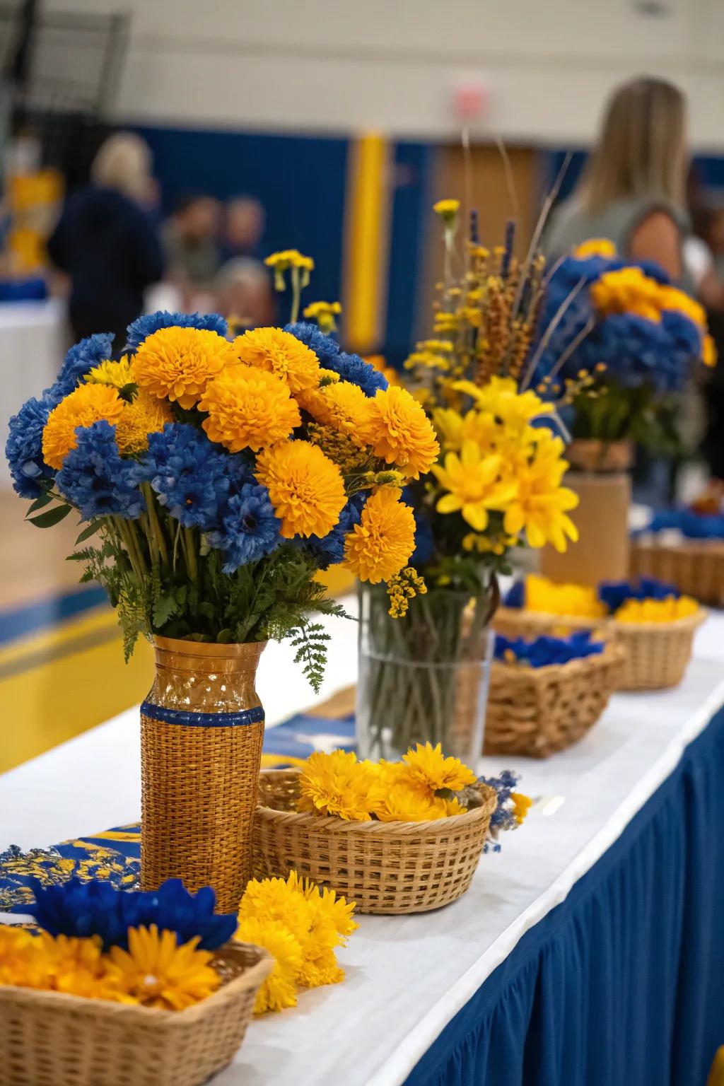 Flowers add a natural touch to the celebration setting.