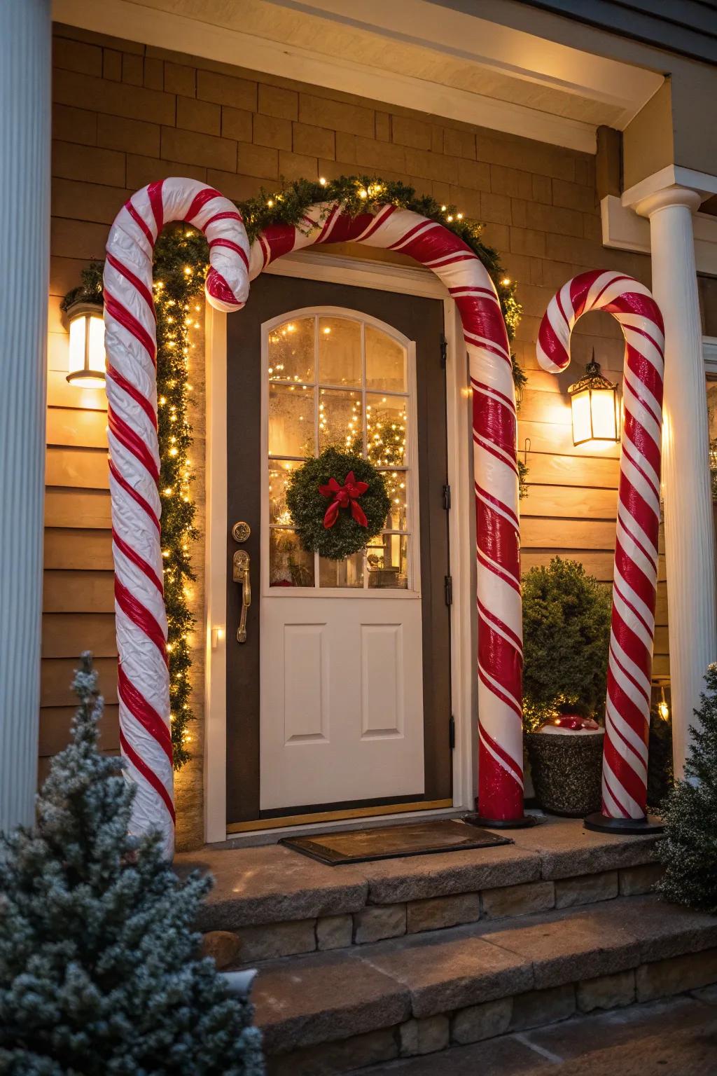 Sweet cane accents add a playful and nostalgic touch.