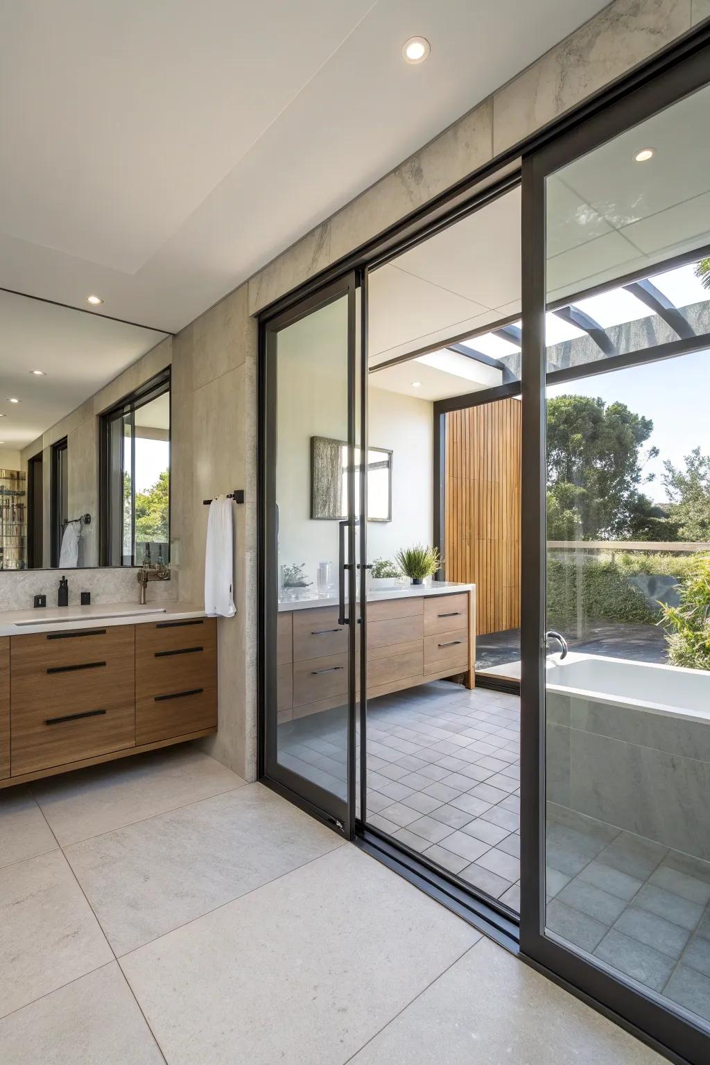 Sliding doors are excellent as room dividers, linking or separating spaces as needed.