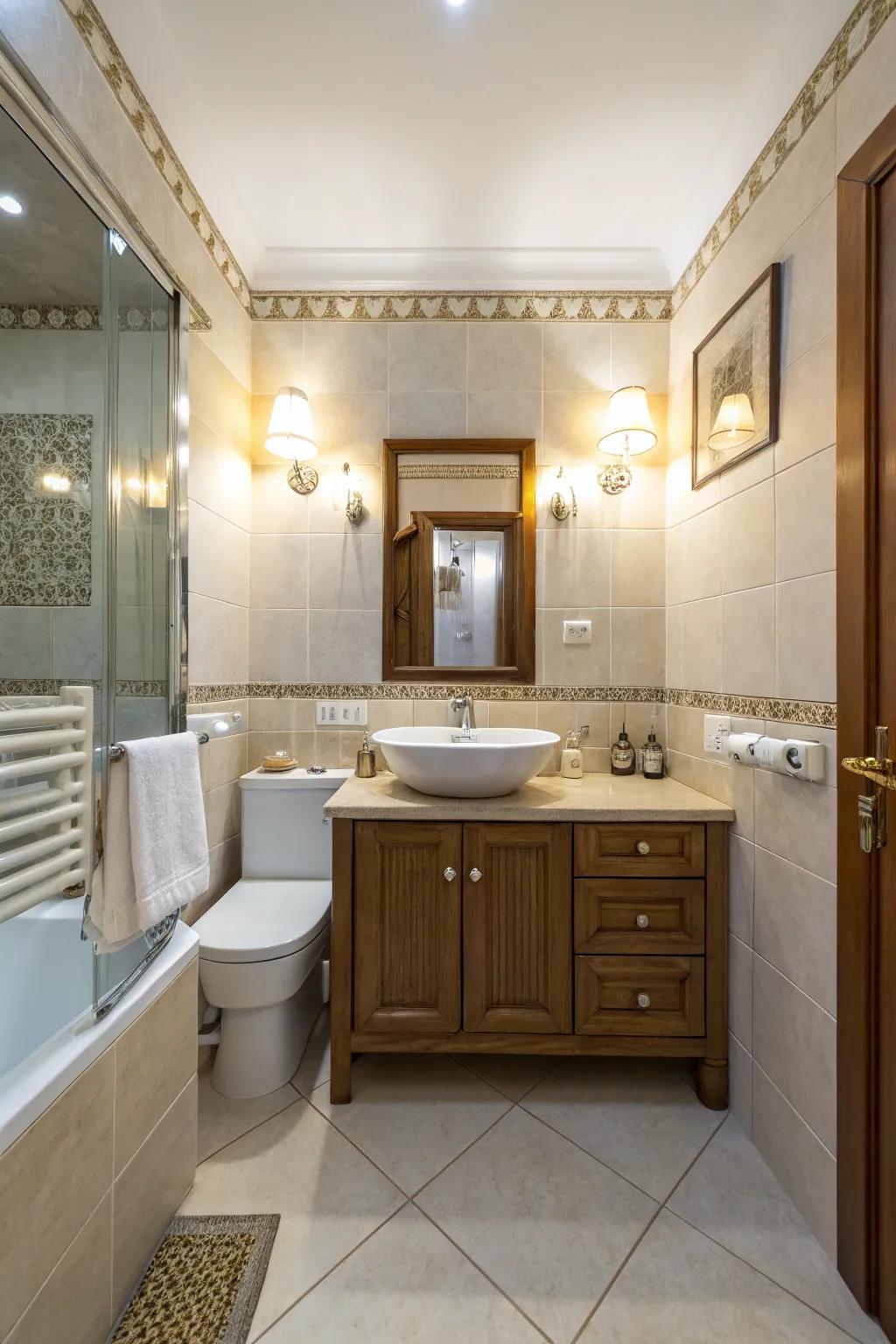 Space-efficient lighting creating a larger feel.