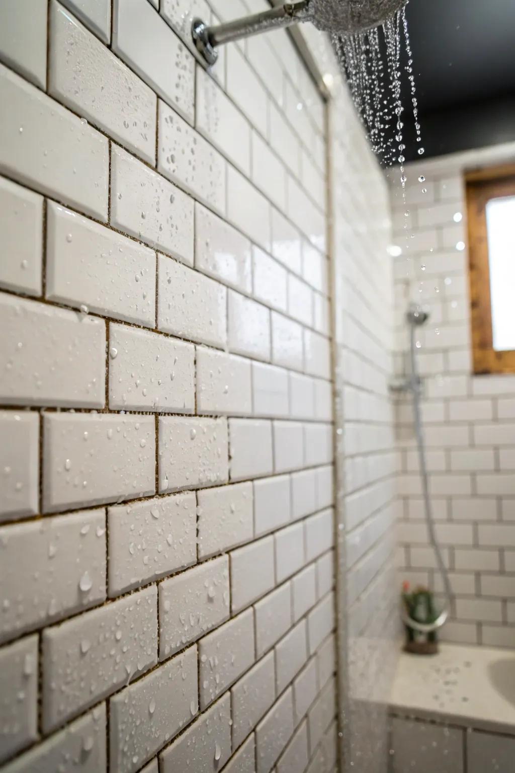 Brick tiles provide a timeless and adaptable design.