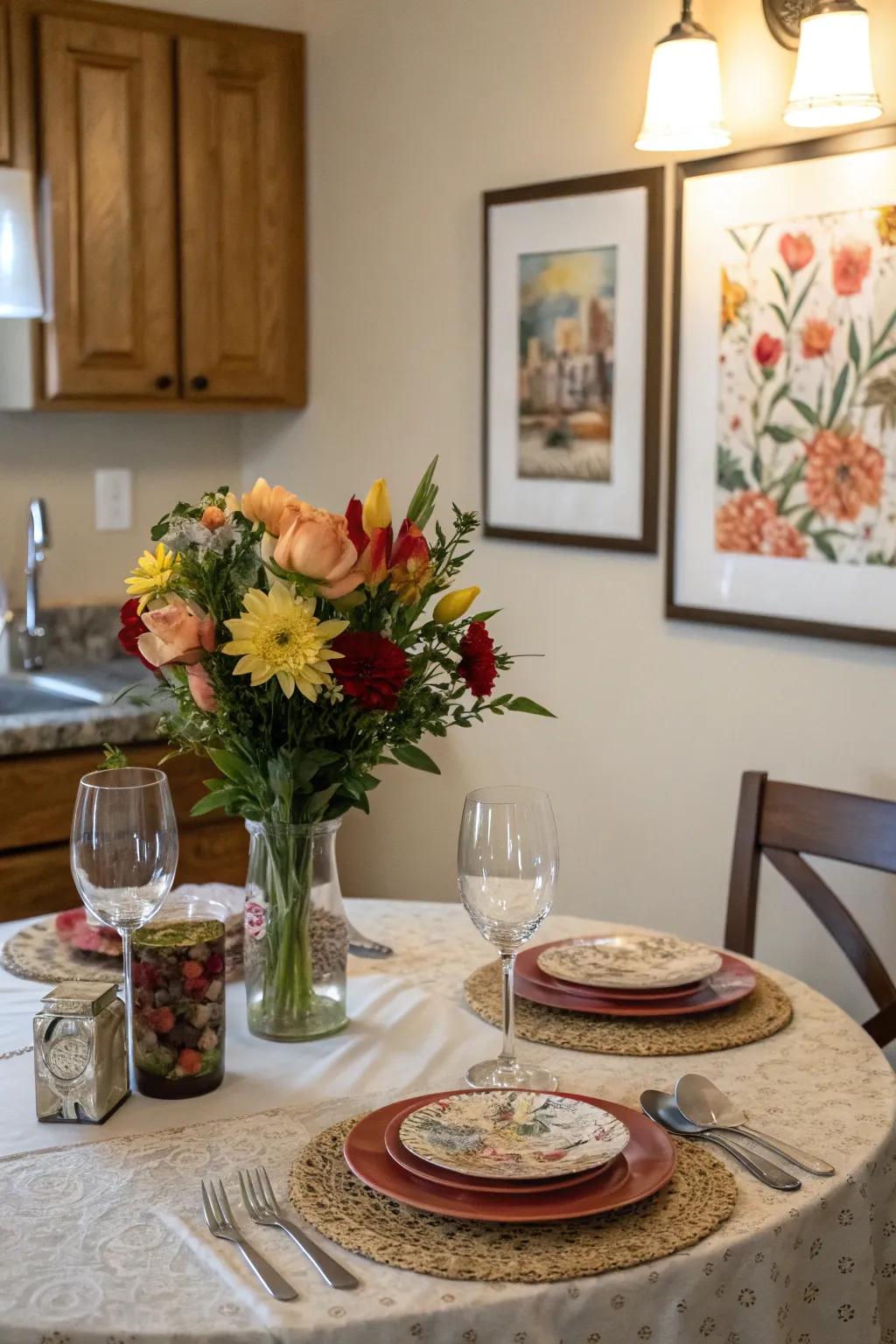 Ornamental touches introduce character to the space.