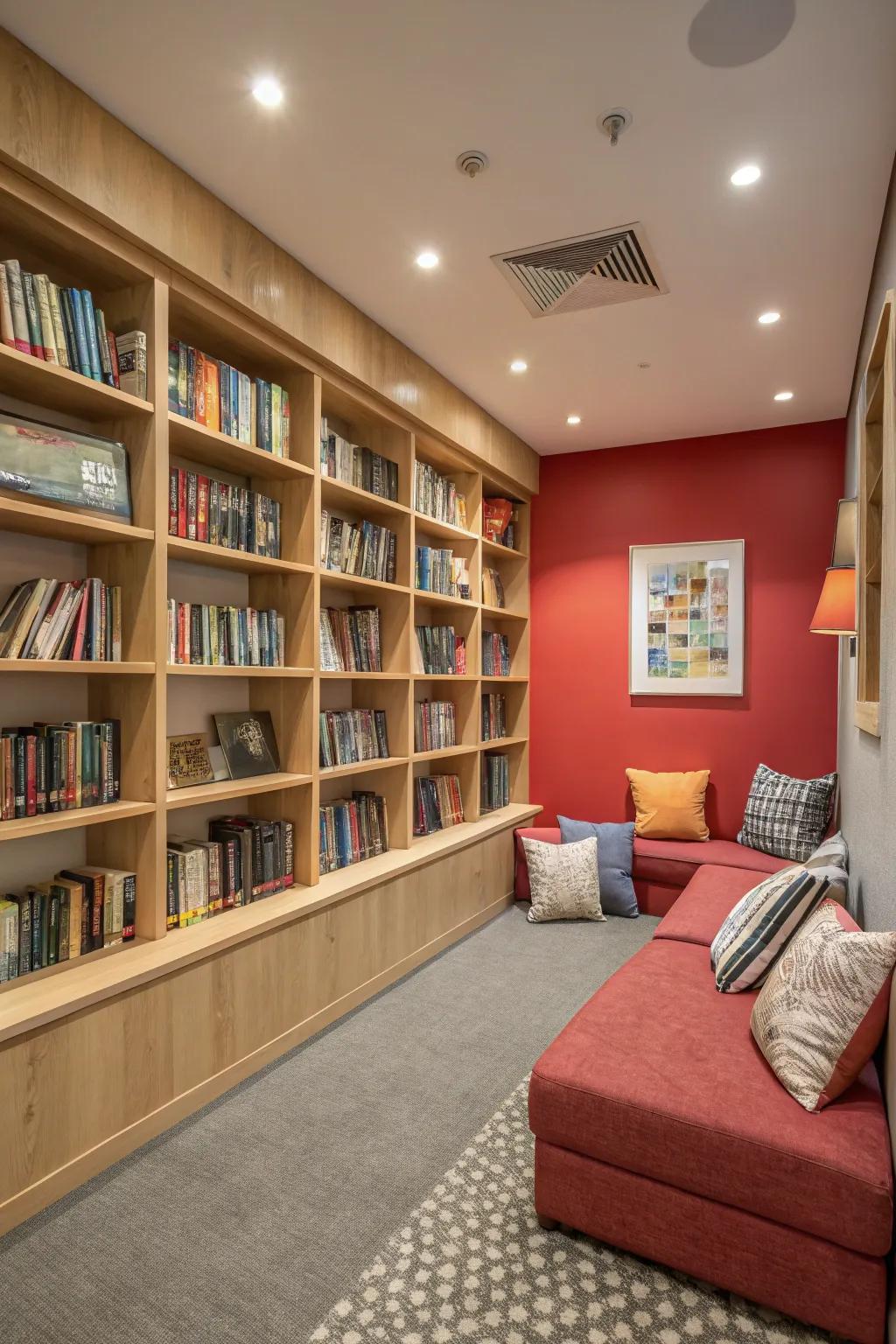 Color dramatically influences the ambiance of your library.