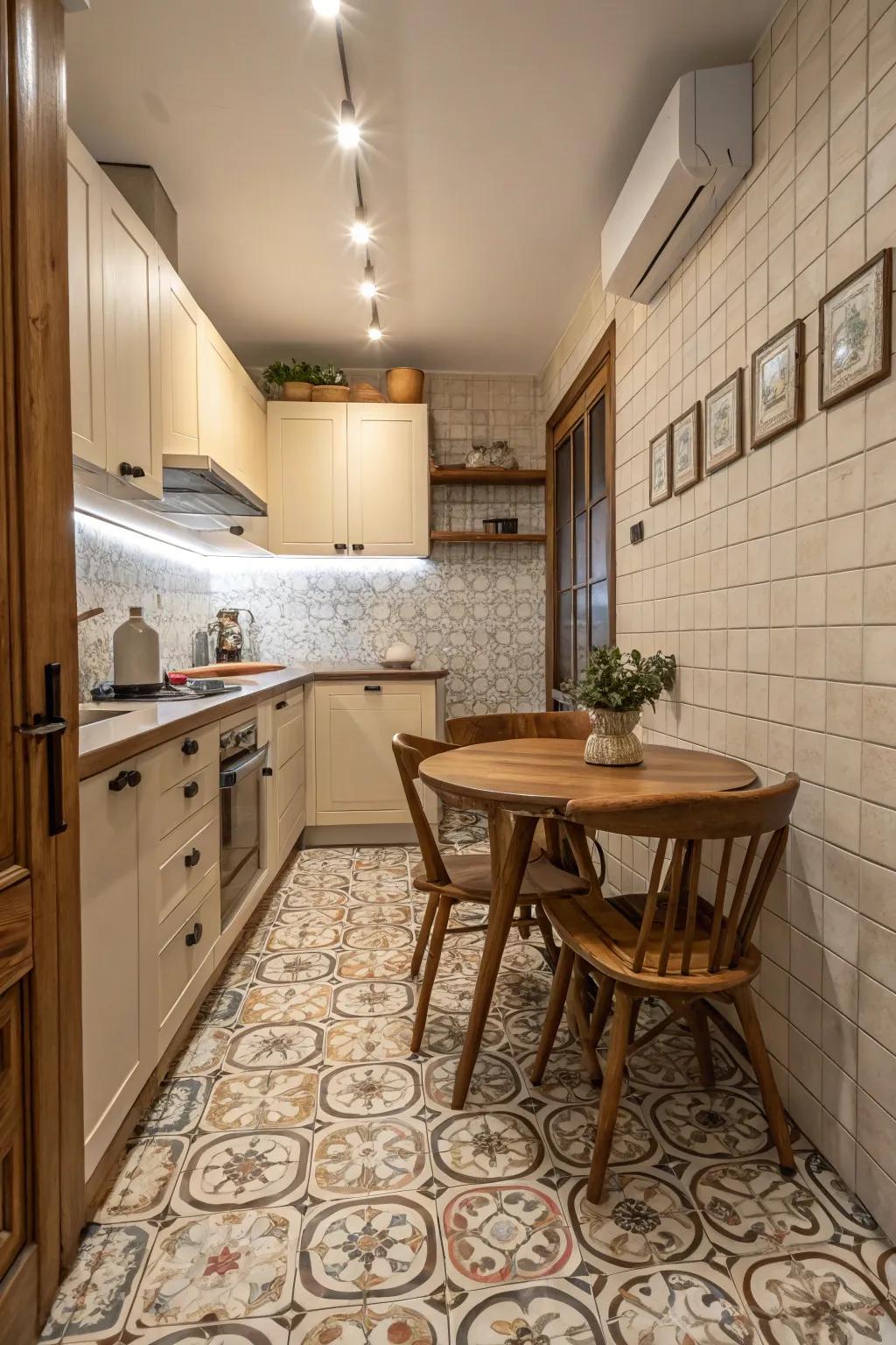 Floors with textures build up depth and visual interest.