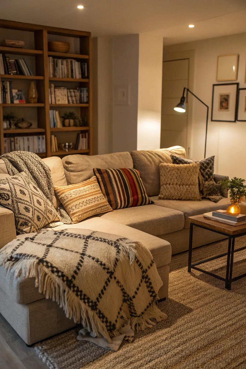 Textures bring warmth and interest to compact areas.