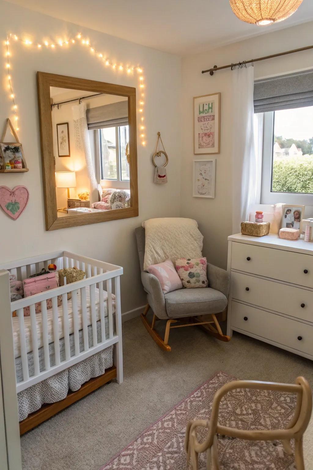 Mirrors establish a sense of openness and space.