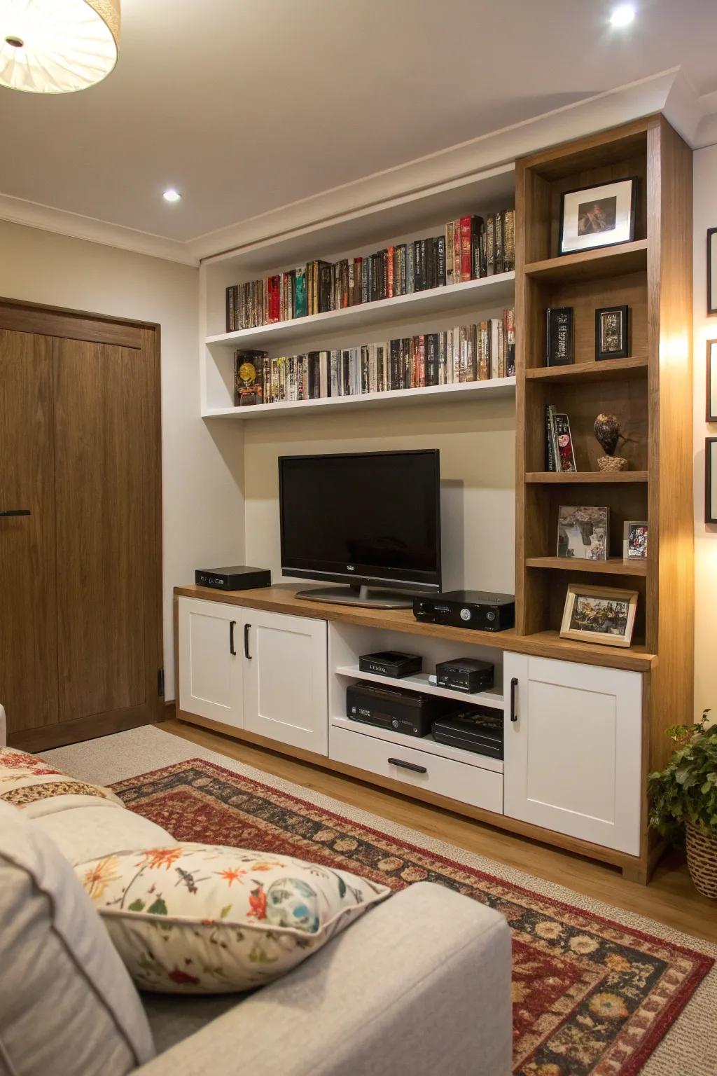 Entertainment units blend style with storage.