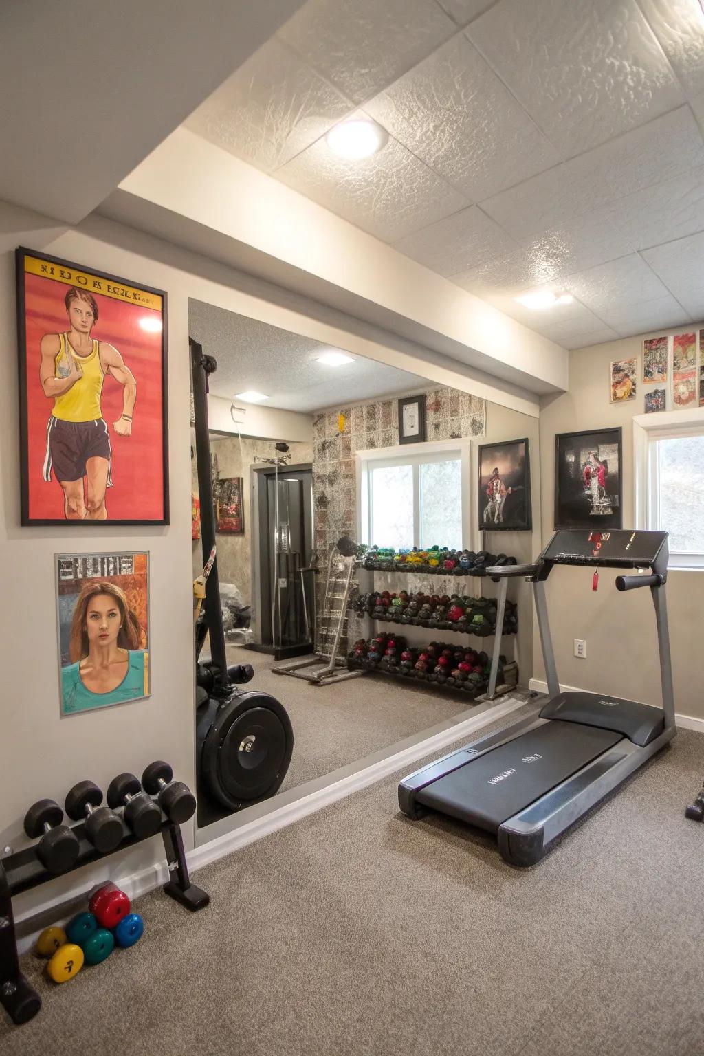 Stay active with a personal fitness retreat in your basement.