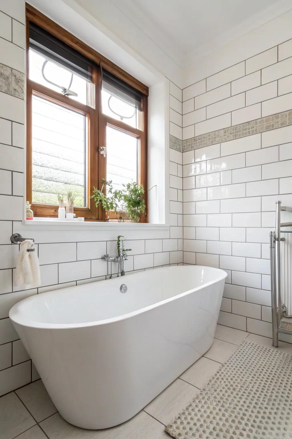 An area-saving tub adds luxury without using up too much room.